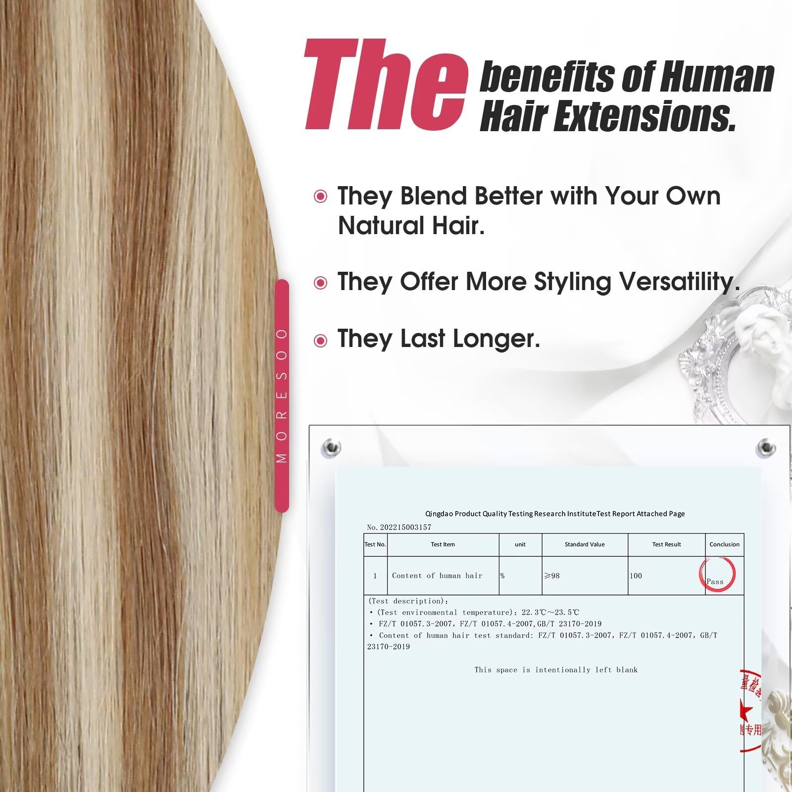 Foto 4 pulgar | Extensiones De Cabello Humano Rubio Moresoo Con Cinta Adhesiva, 16 Pulgadas - Venta Internacional.