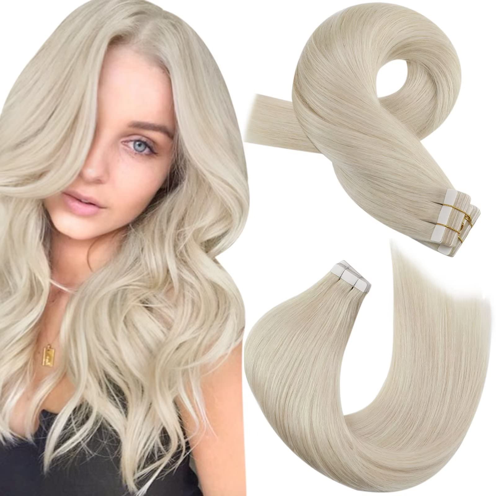 Foto 2 pulgar | Extensiones De Cabello Moresoo Blonde Tape En Cabello Humano, 50 G, 20 Cm - Venta Internacional.