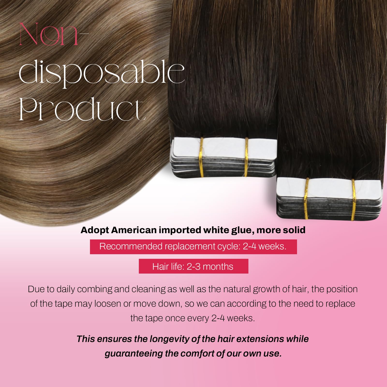 Foto 4 pulgar | Extensiones De Cabello Humano Con Cinta Adhesiva Moresoo Balayage 22'' #4 /10/16 - Venta Internacional.
