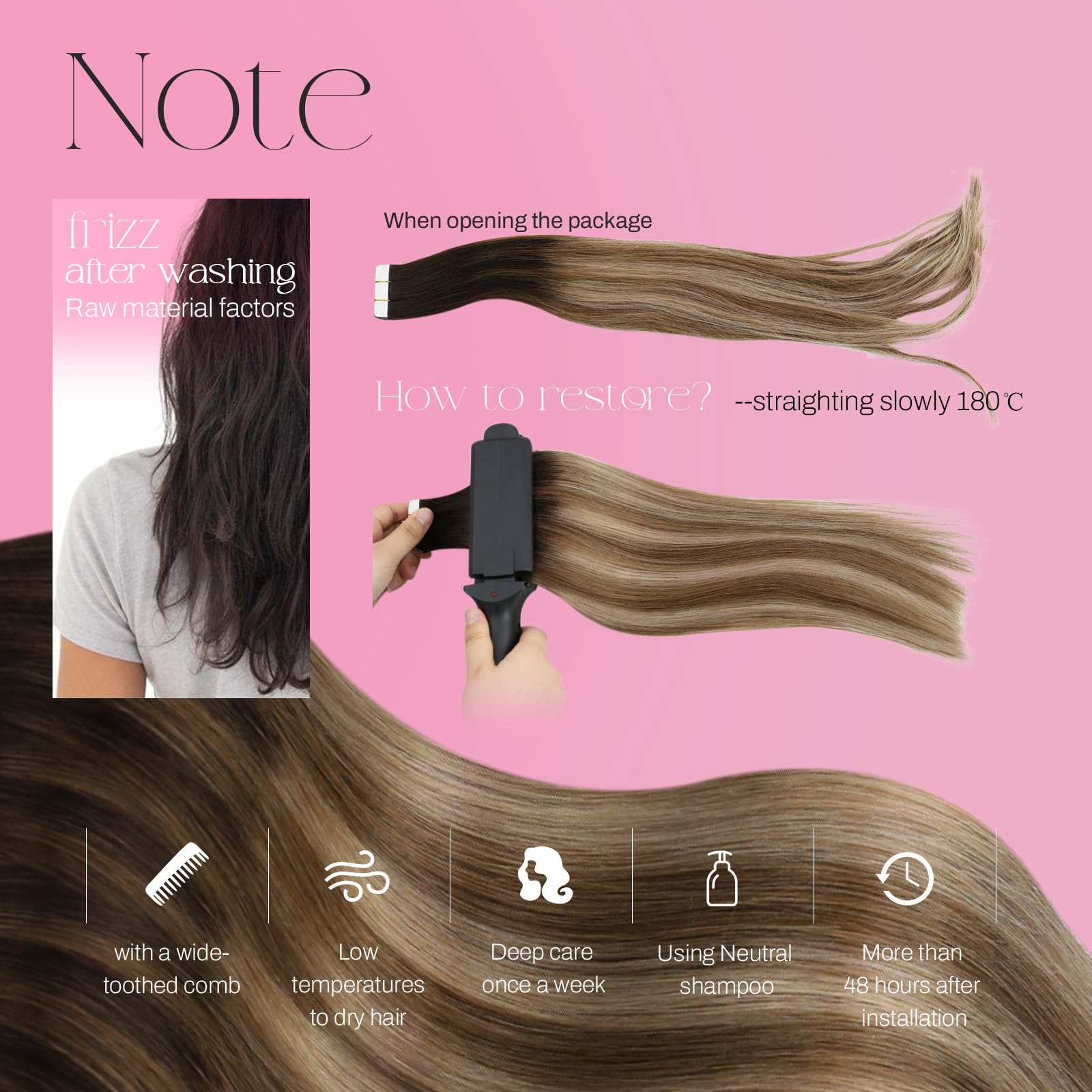 Foto 6 pulgar | Extensiones De Cabello Humano Con Cinta Adhesiva Moresoo Balayage 22'' #4 /10/16 - Venta Internacional.