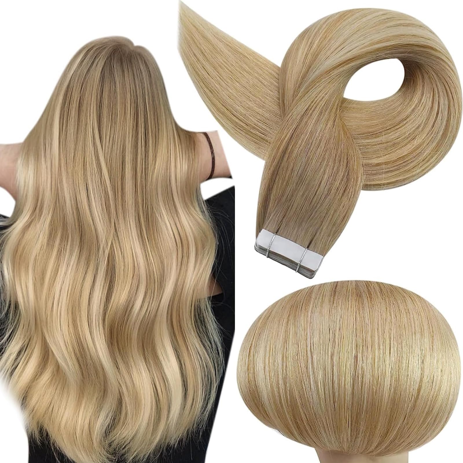Foto 1 | Extensiones De Cabello Con Cinta Adhesiva Full Shine Balayage Blonde 6/27/60 - Venta Internacional.