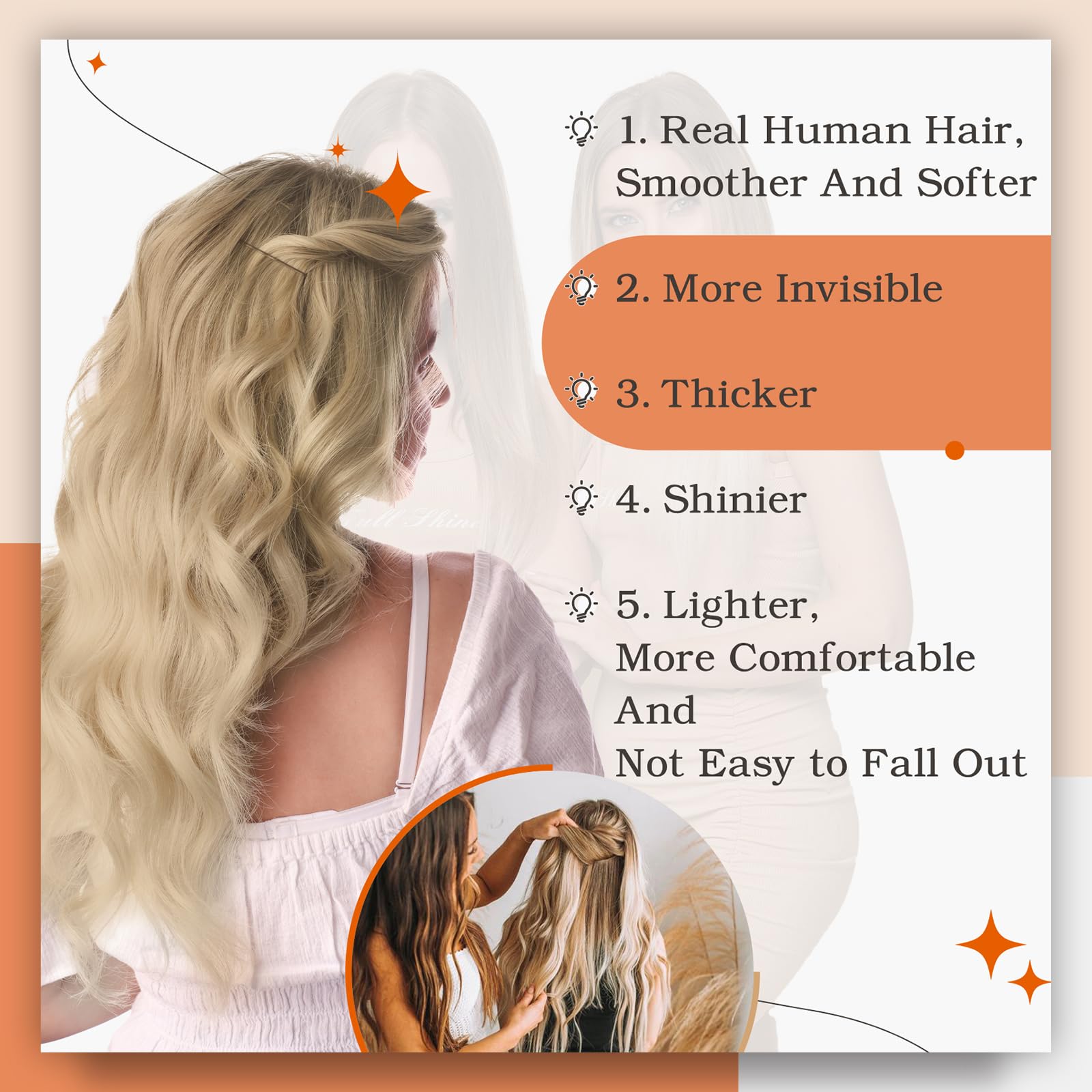 Foto 6 pulgar | Extensiones De Cabello Con Cinta Adhesiva Full Shine Balayage Blonde 6/27/60 - Venta Internacional.