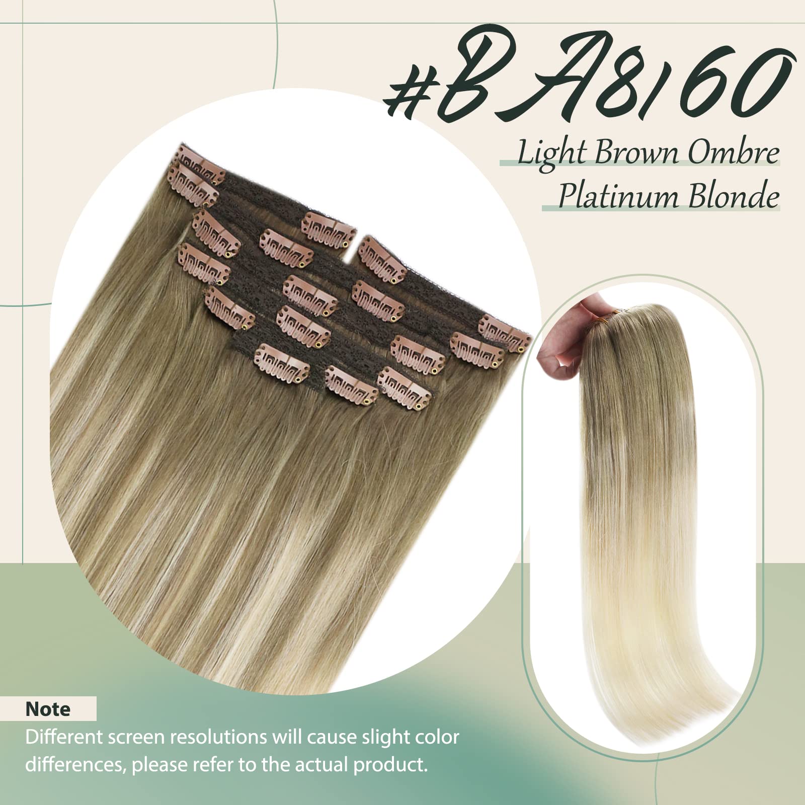 Foto 3 pulgar | Extensiones De Cabello Con Clip Sunny Hair, Liso, Marrón Claro, 14 Pulgadas - Venta Internacional.