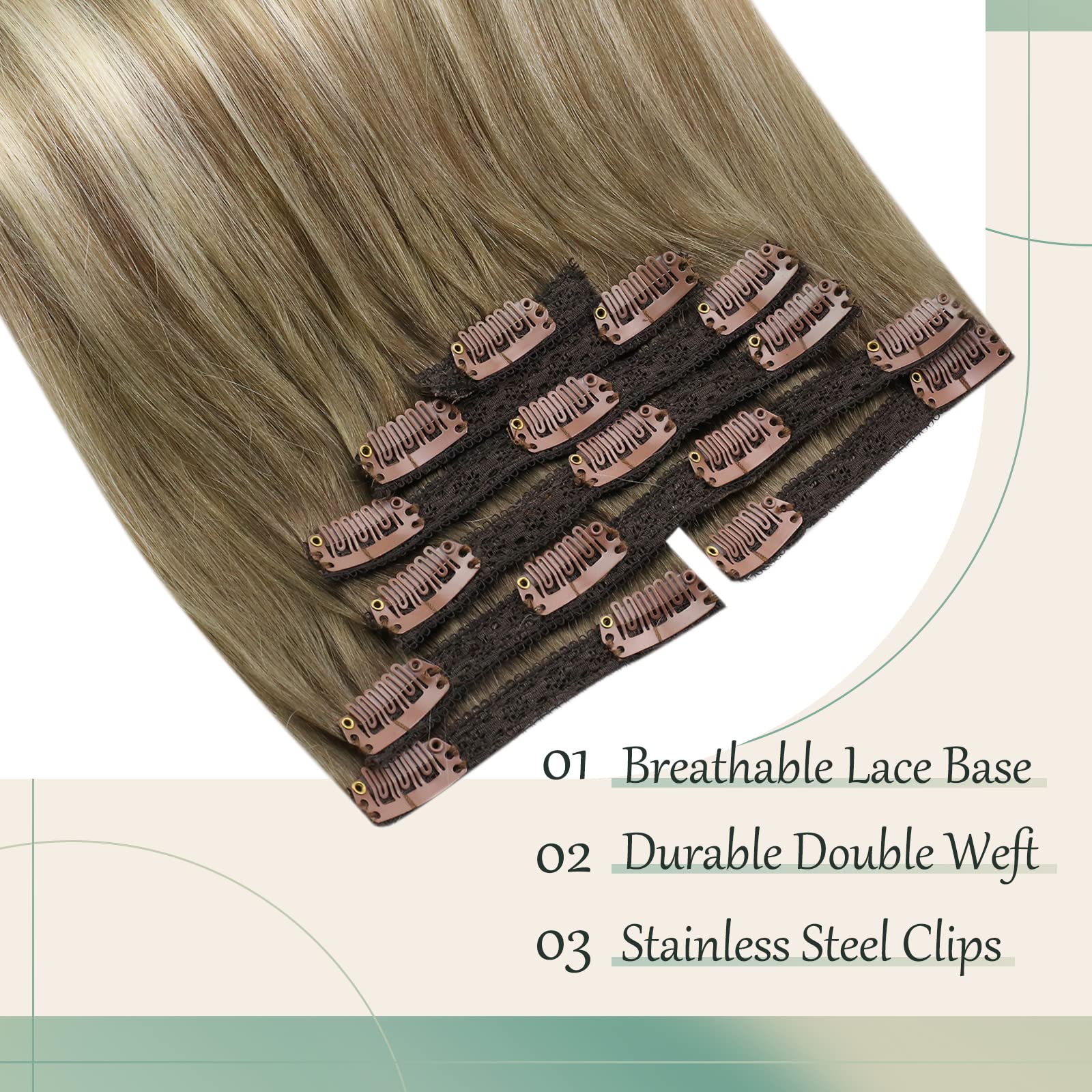 Foto 6 pulgar | Extensiones De Cabello Con Clip Sunny Hair, Liso, Marrón Claro, 14 Pulgadas - Venta Internacional.
