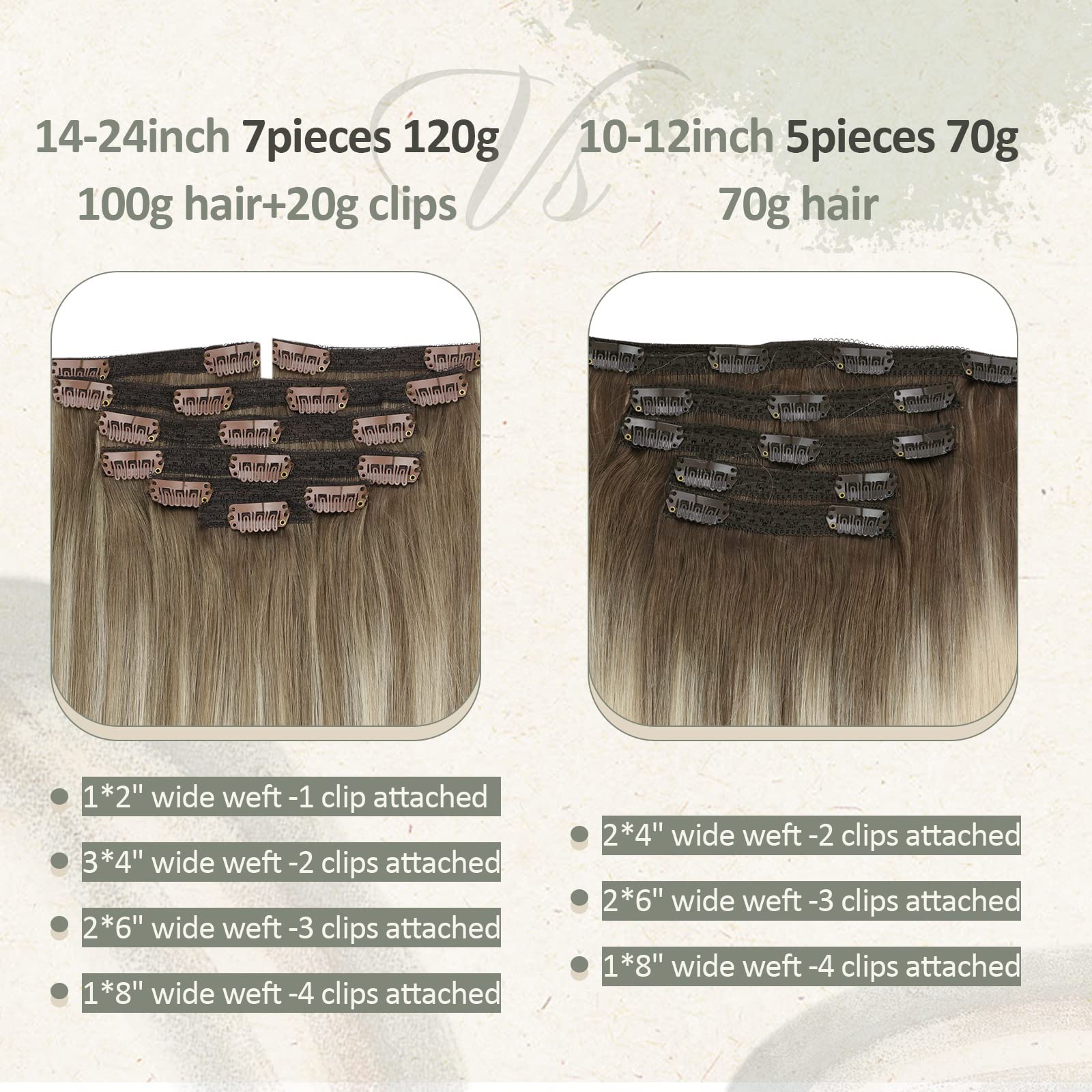 Foto 8 pulgar | Extensiones De Cabello Con Clip Sunny Hair, Liso, Marrón Claro, 14 Pulgadas - Venta Internacional.
