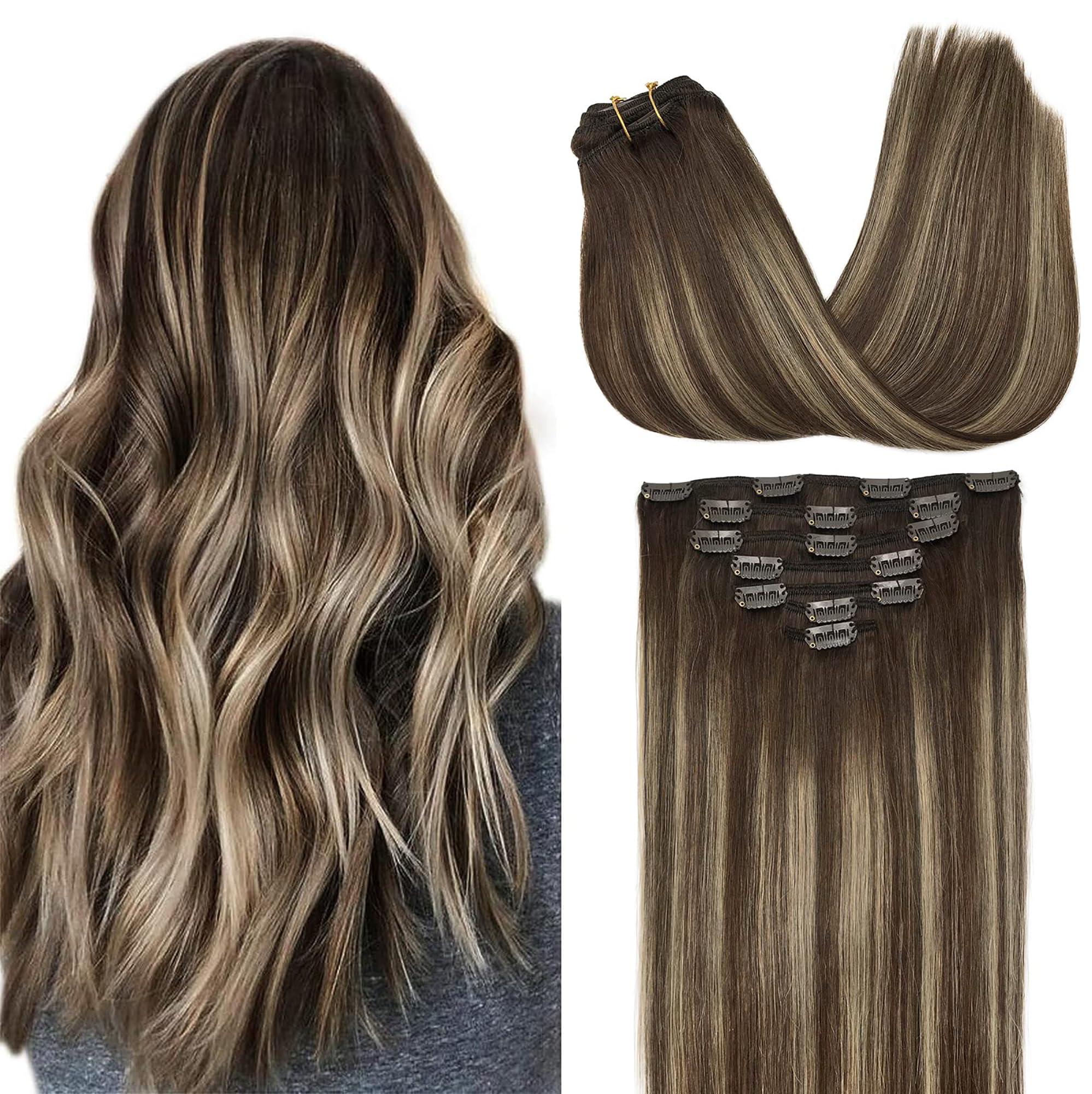 Foto 2 pulgar | Extensiones De Cabello Humano Real Goo Goo, Con Clip, 120 G, 40 Cm - Venta Internacional.