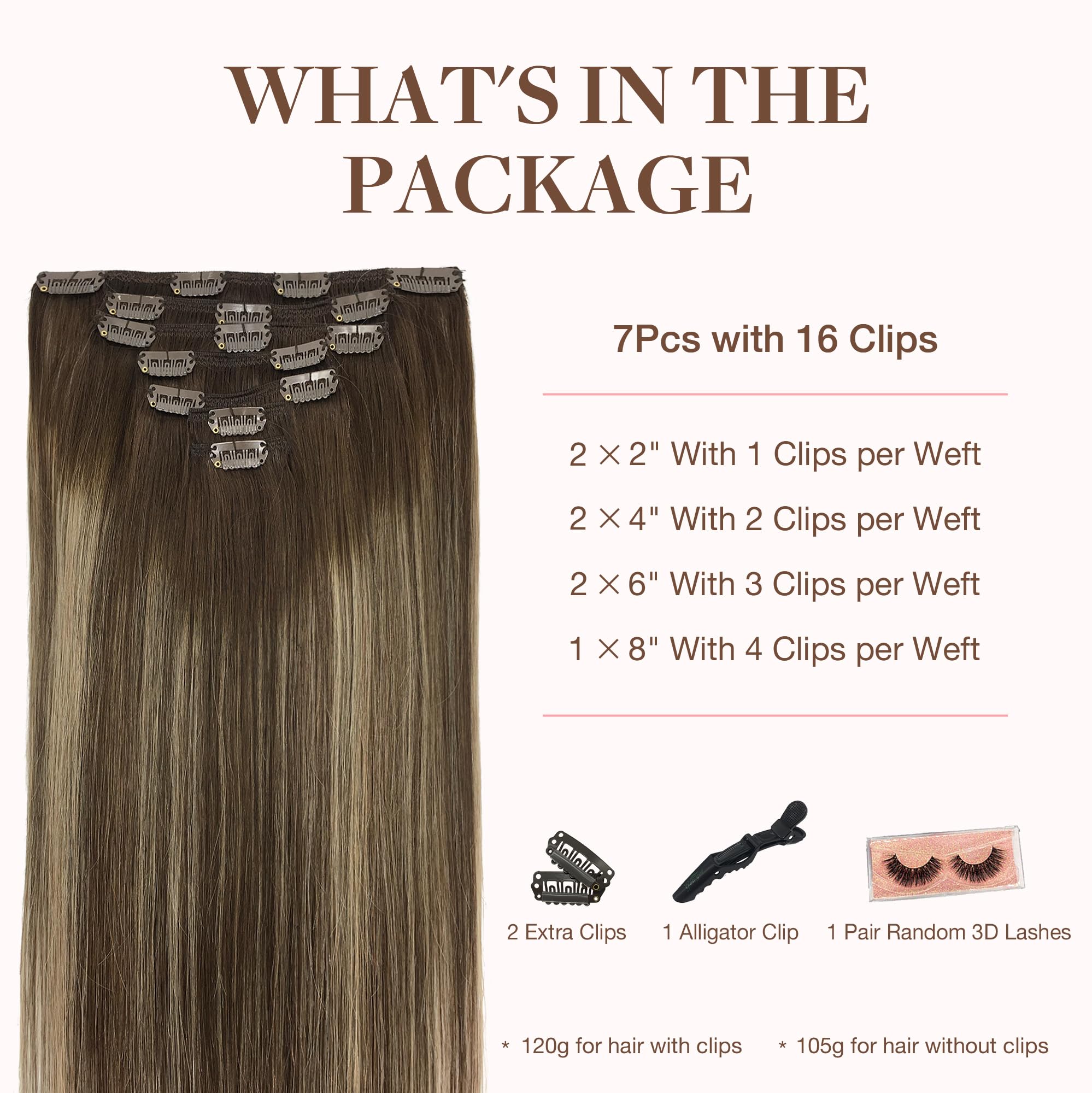Foto 3 pulgar | Extensiones De Cabello Humano Real Goo Goo, Con Clip, 120 G, 40 Cm - Venta Internacional.