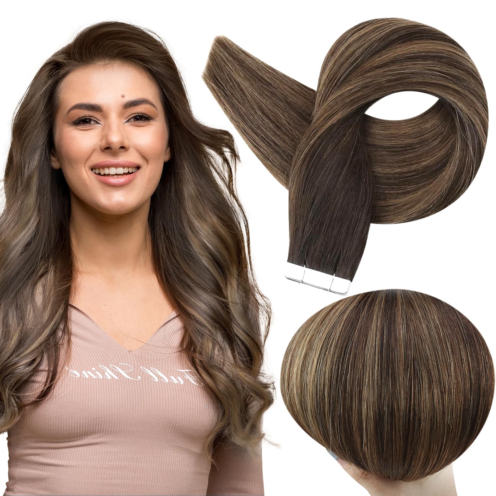 Foto 1 | Extensiones De Cabello Full Shine Tape En Cabello Humano De 50 G Y 20 Cm - Venta Internacional.
