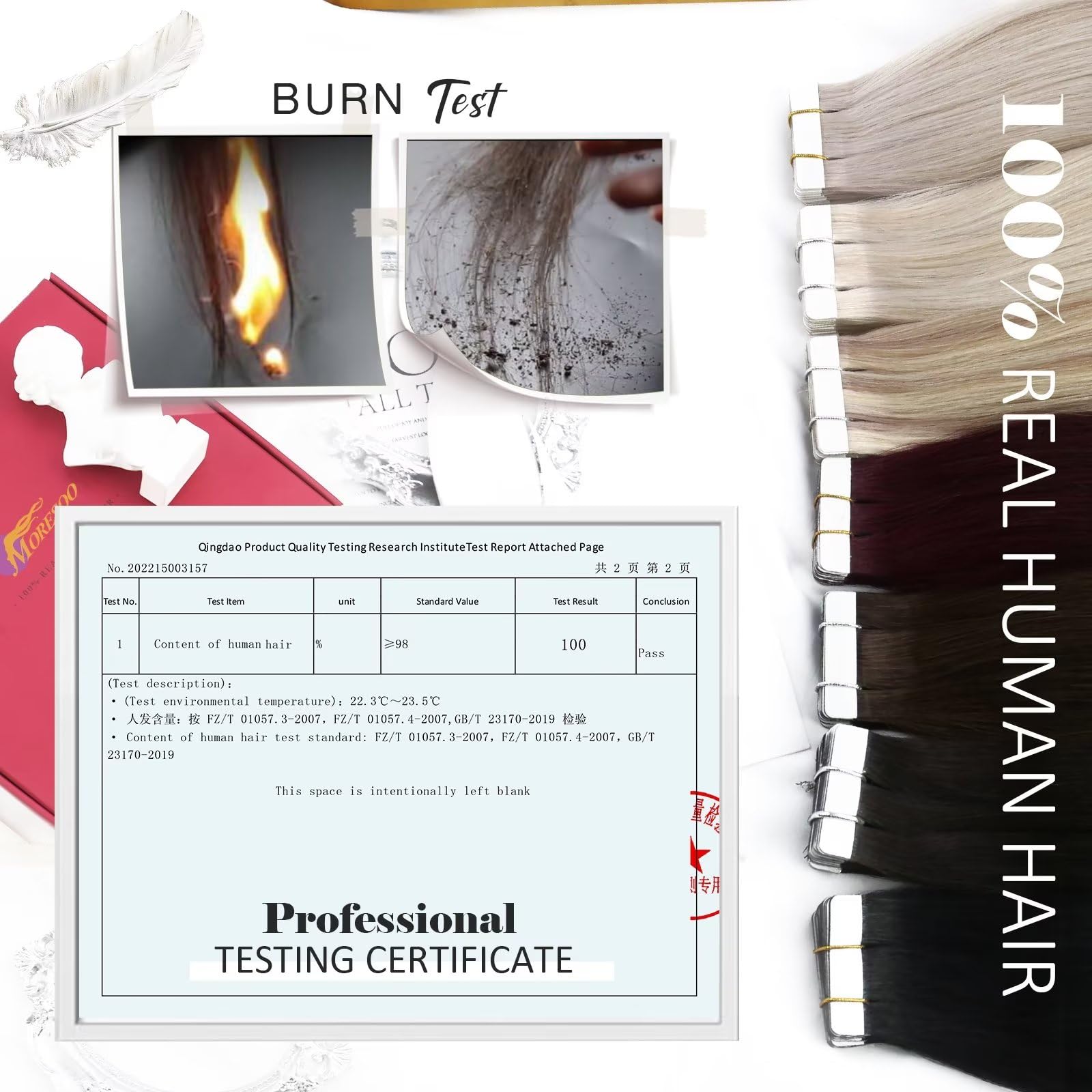 Foto 4 pulgar | Extensiones De Cabello Humano Castaño Moresoo, 40 Unidades, 60 G - Venta Internacional.