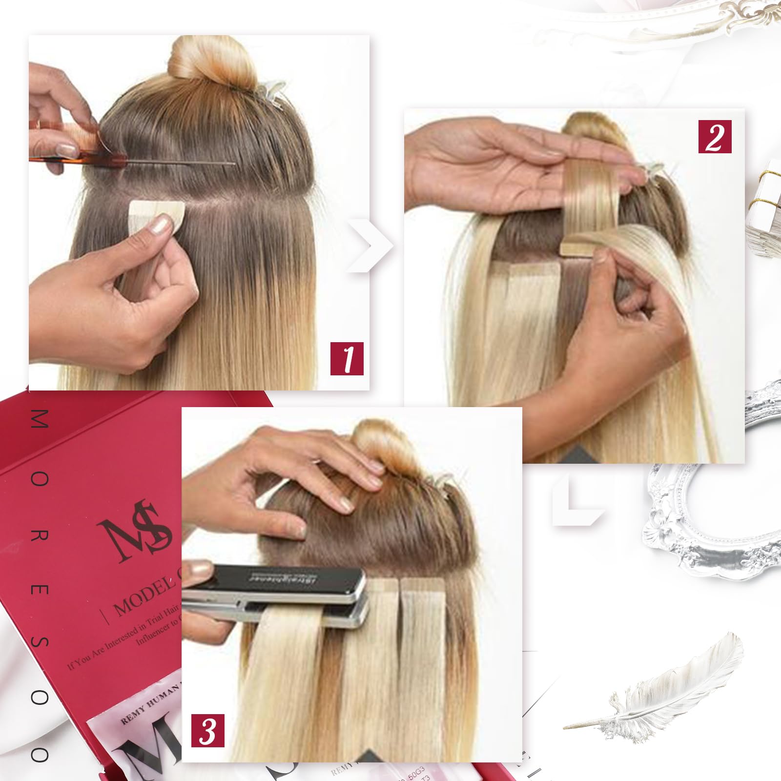 Foto 7 pulgar | Extensiones De Cabello Humano Castaño Moresoo, 40 Unidades, 60 G - Venta Internacional.