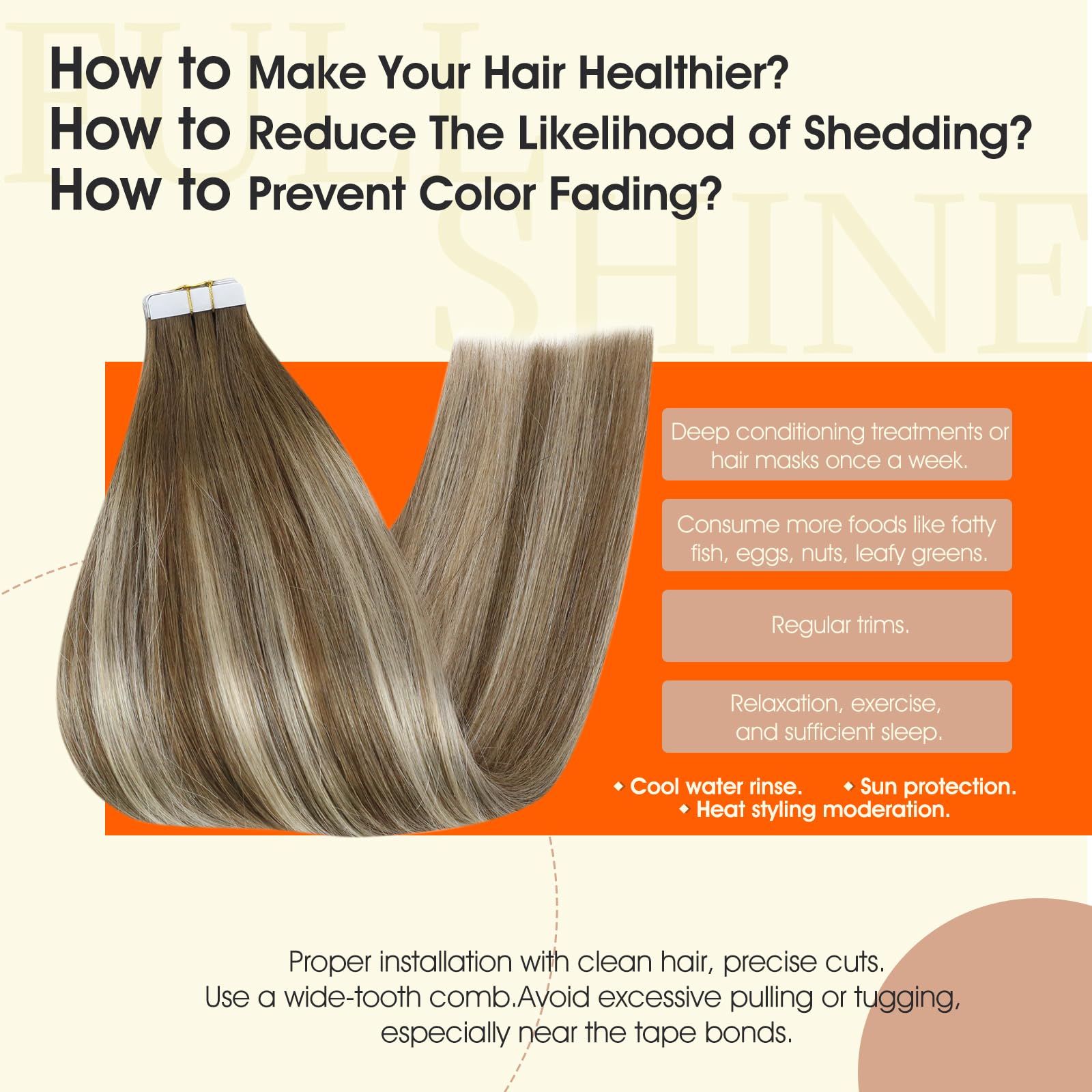 Foto 5 pulgar | Extensiones De Pelo Con Cinta Adhesiva Full Shine Blonde 6/60/6 40 Cm 50 G - Venta Internacional.