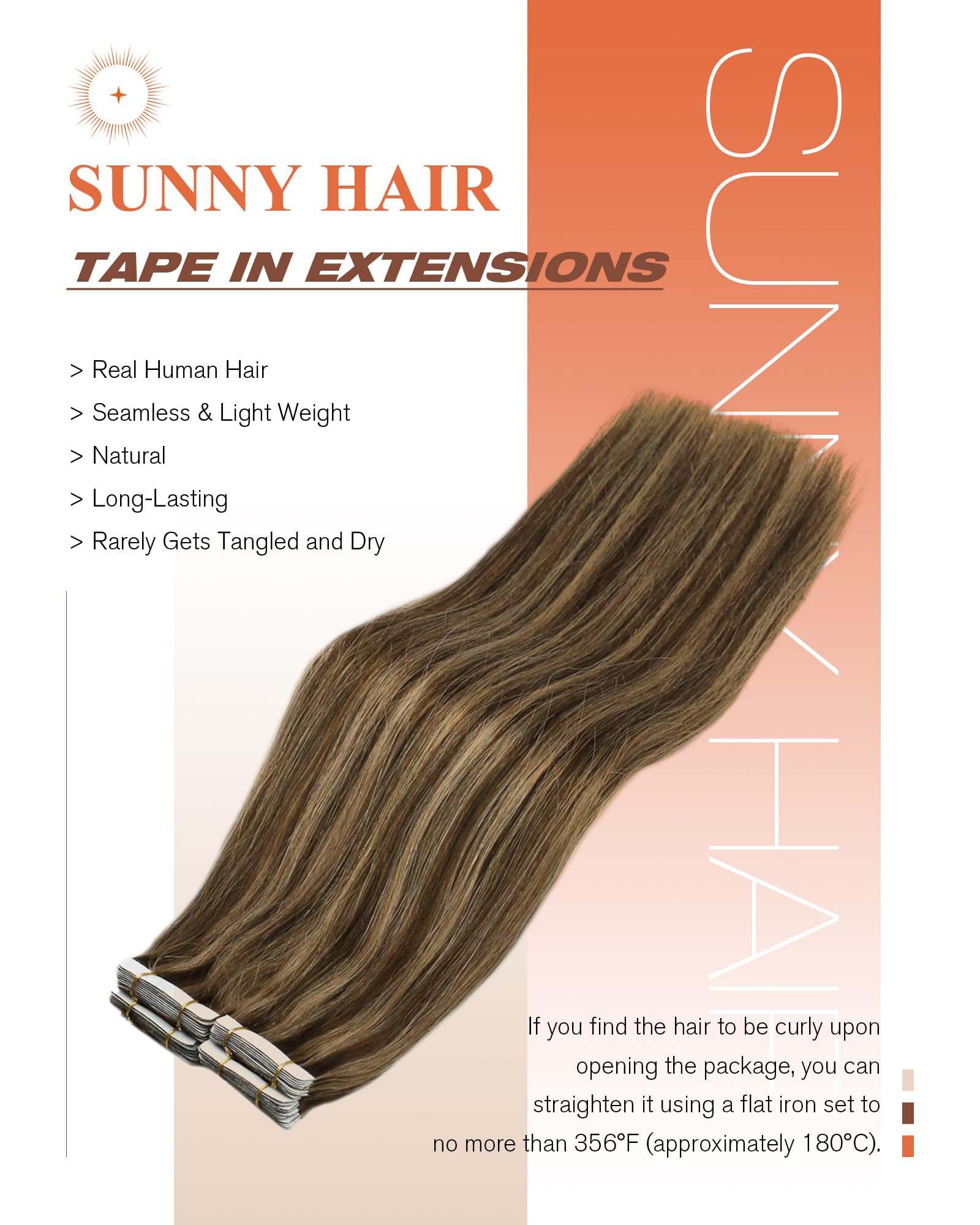 Foto 4 pulgar | Extensiones De Cabello Sunny Hair Tape En Cabello Humano, 50 G, 20 Unidades - Venta Internacional.