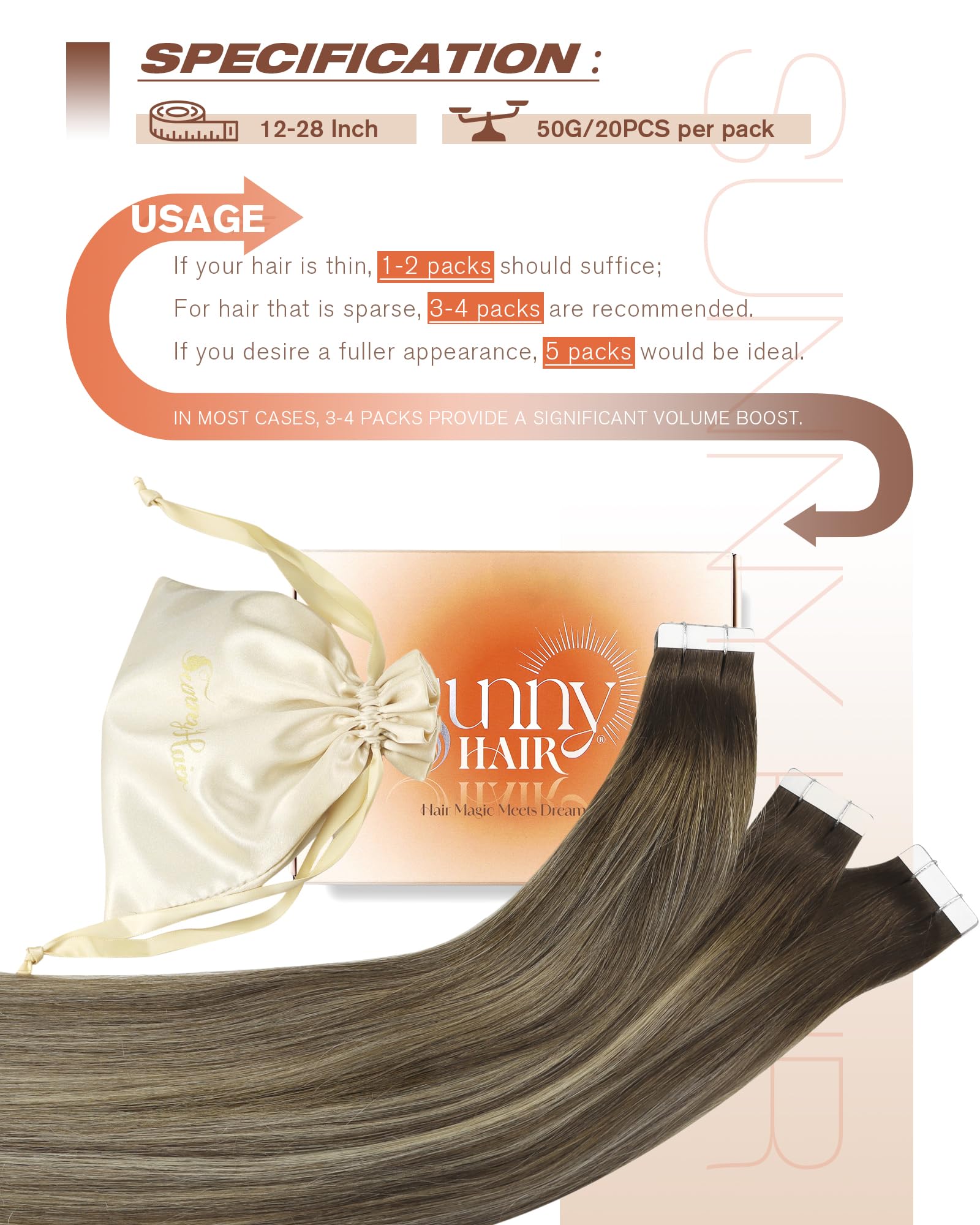 Foto 6 pulgar | Extensiones De Cabello Sunny Hair Balayage, 60 Cm, 50 G, 20 Unidades - Venta Internacional.