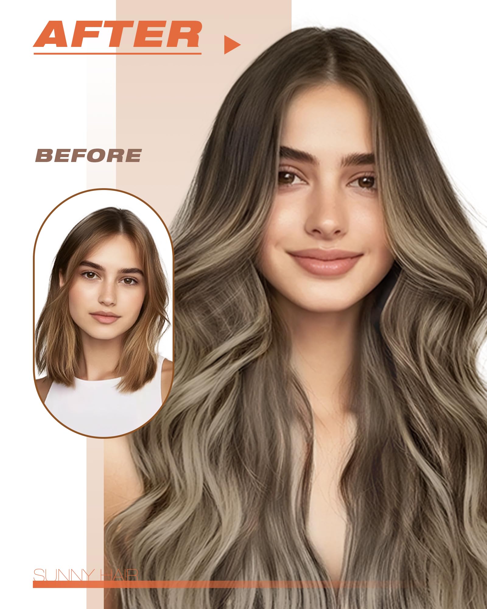 Foto 7 pulgar | Extensiones De Cabello Sunny Hair Balayage, 60 Cm, 50 G, 20 Unidades - Venta Internacional.