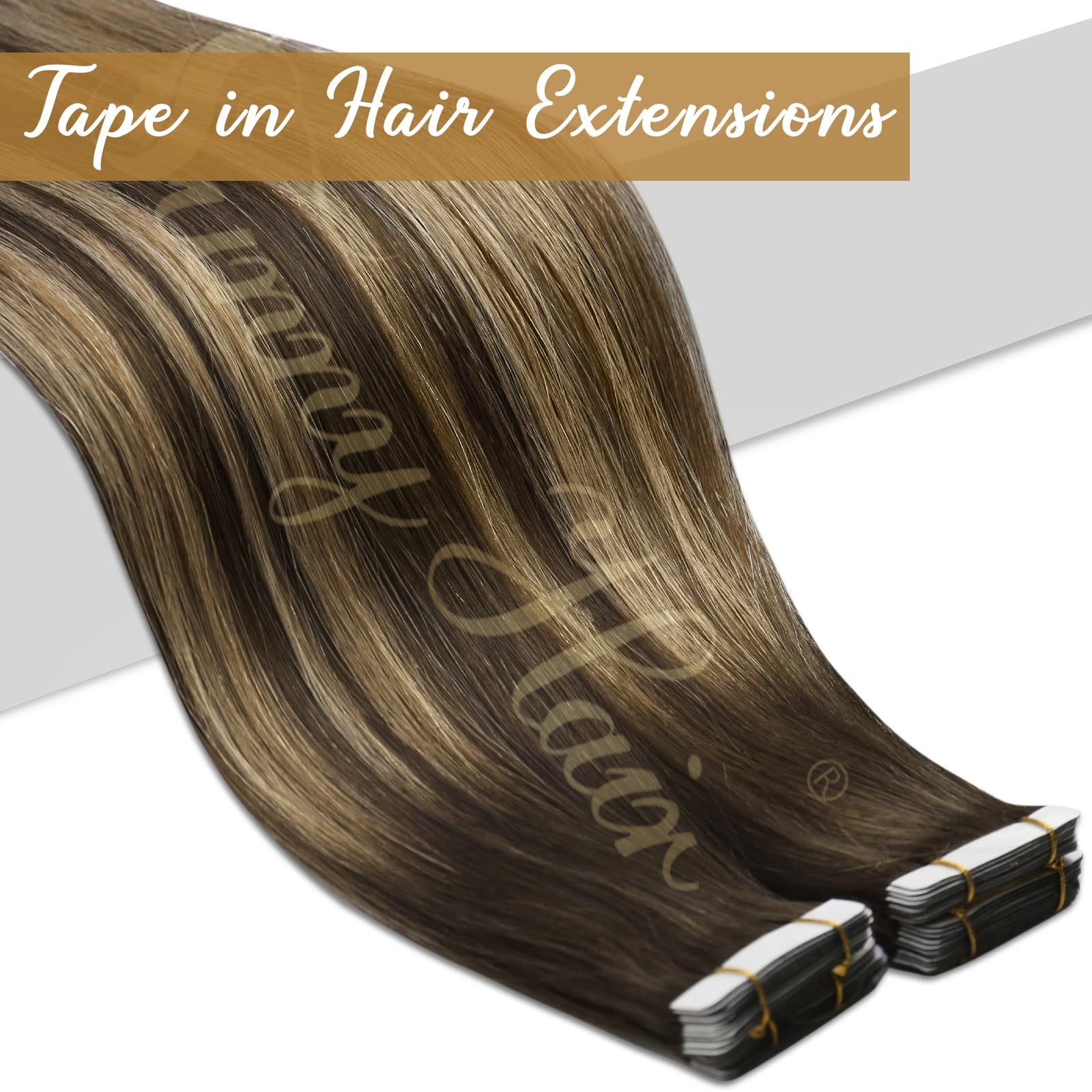 Foto 6 pulgar | Extensiones De Cabello Sunny Hair Tape En Color Marrón Balayage, 50 G, 45 Cm - Venta Internacional.