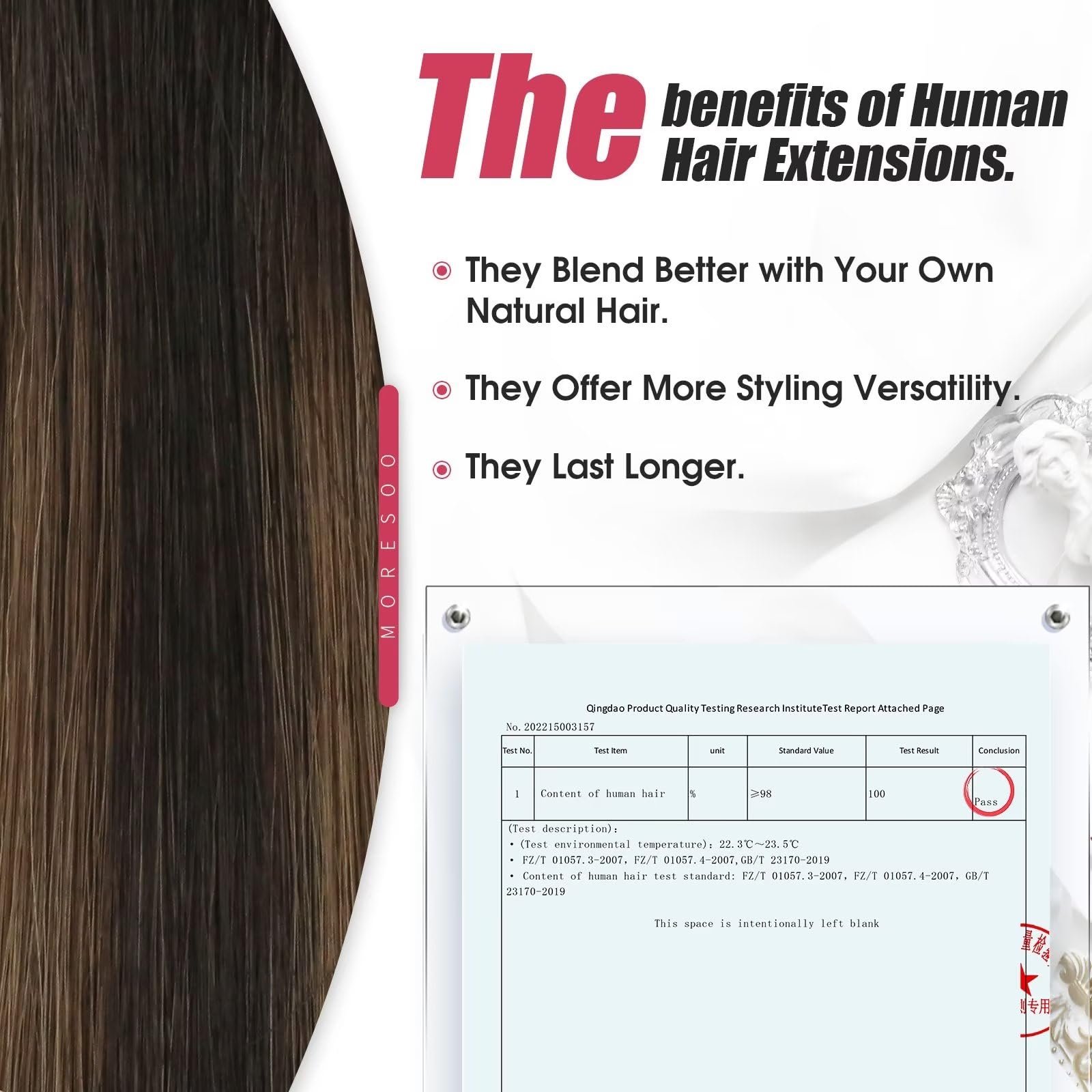Foto 3 | Extensiones De Cabello Moresoo Tape In Ombre, 14 Pulgadas #2 /6/2, 50 G X 20 - Venta Internacional.