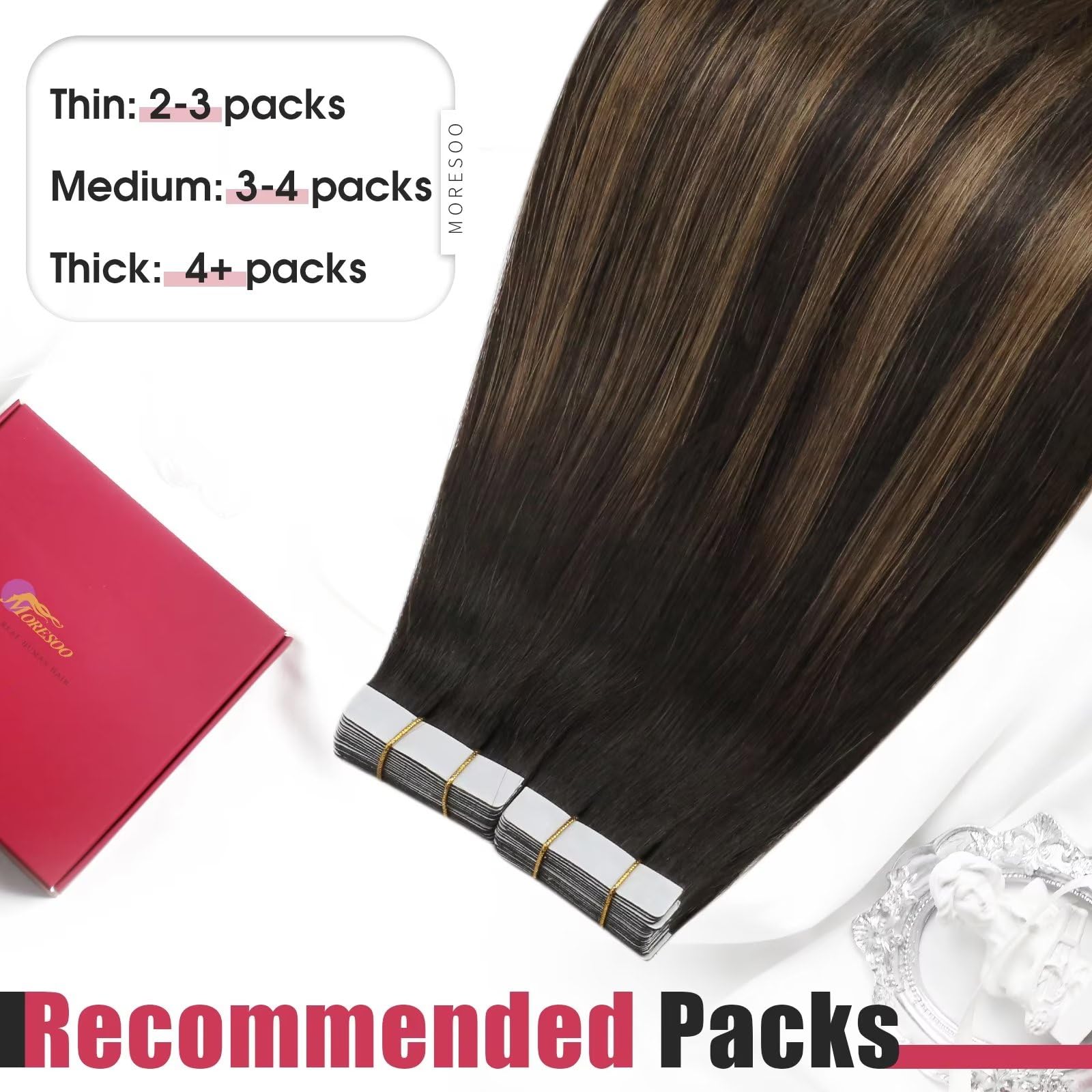 Foto 8 pulgar | Extensiones De Cabello Moresoo Tape In Ombre, 14 Pulgadas #2 /6/2, 50 G X 20 - Venta Internacional.