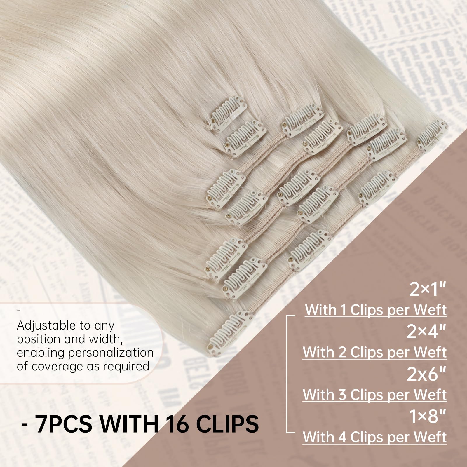 Foto 4 pulgar | Extensiones De Cabello Liso Con Clip, Cabello Humano Liso, 40 Cm - Venta Internacional.