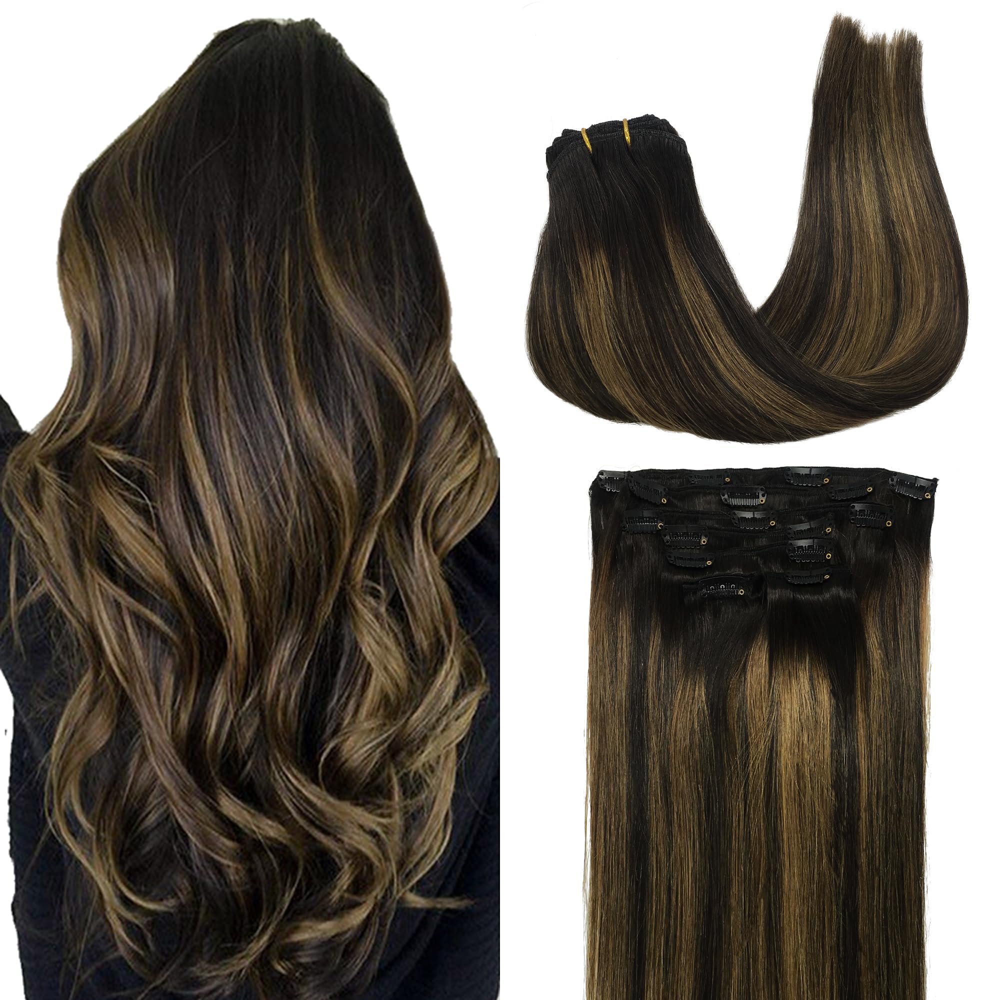 Foto 2 pulgar | Extensiones De Cabello Con Clip Goo Goo, Cabello Humano Real, 120 G, 40 Cm - Venta Internacional.