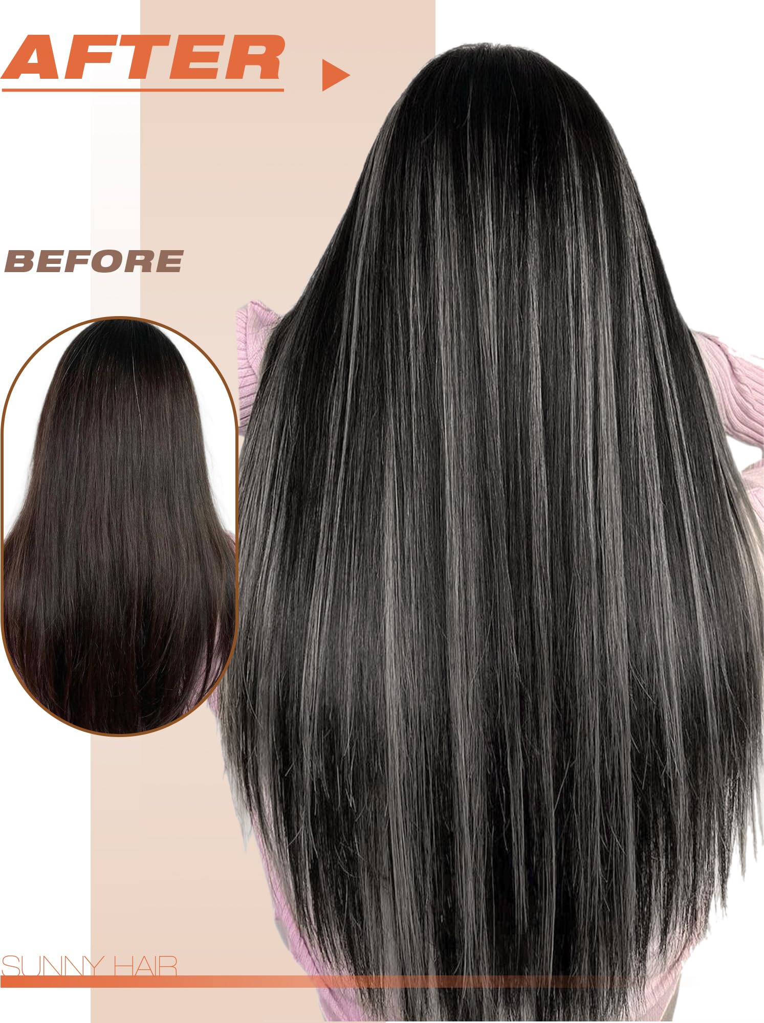 Foto 7 pulgar | Extensiones De Cabello Con Cinta Adhesiva Sunny Hair, Cabello Humano Negro, 16 Pulgadas - Venta Internacional.