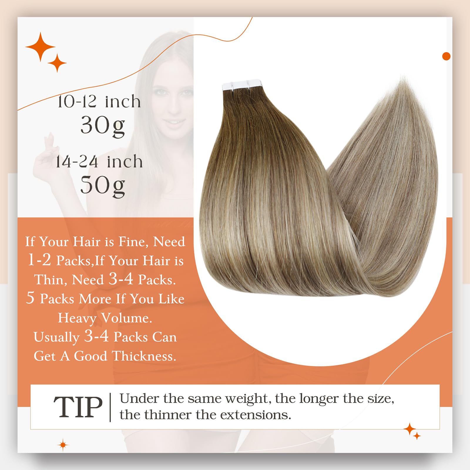 Foto 4 pulgar | Extensiones De Cabello Humano Remy Con Cinta Adhesiva Full Shine De 40 Cm - Venta Internacional.