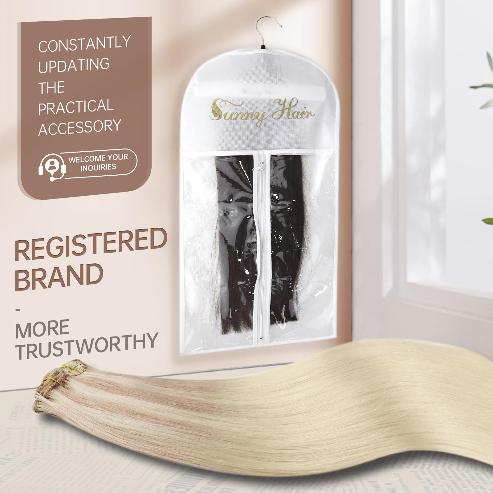 Foto 5 pulgar | Extensiones Con Forma De Pinza Para Cabello Liso Sunny Hair, 30 Cm, 120 G - Venta Internacional.