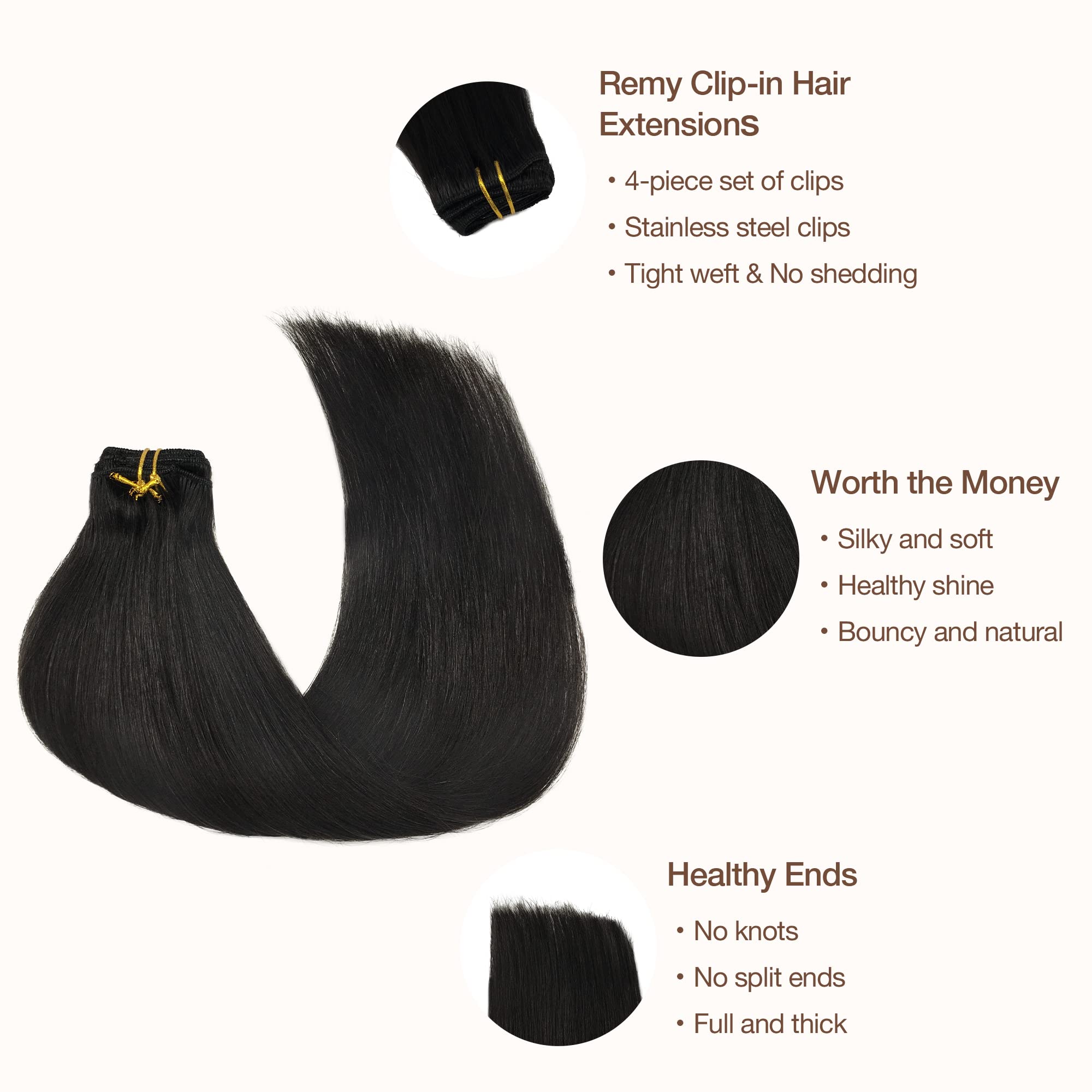 Foto 4 pulgar | Extensiones De Cabello Goo Goo, Cabello Humano Real, 16 Cm, 65 G, 4 Unidades - Venta Internacional.