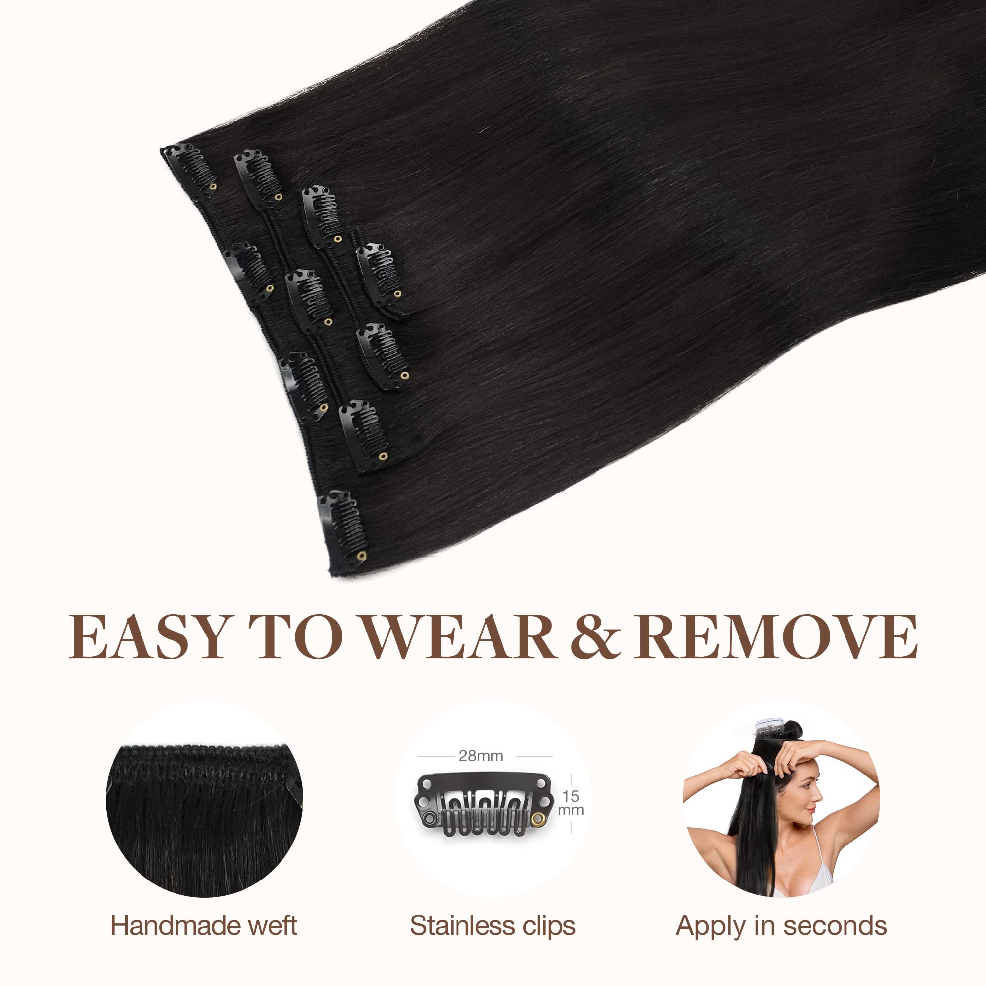 Foto 7 pulgar | Extensiones De Cabello Goo Goo, Cabello Humano Real, 16 Cm, 65 G, 4 Unidades - Venta Internacional.