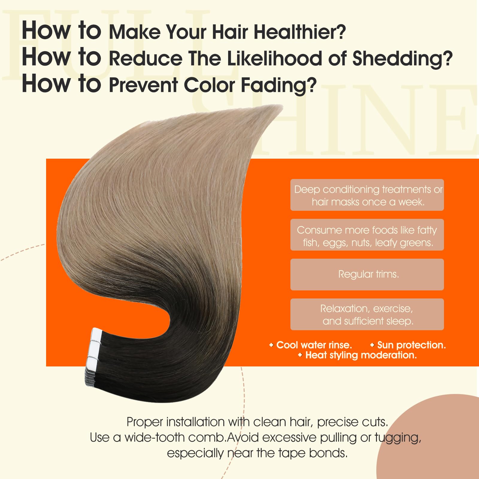 Foto 5 pulgar | Extensiones De Cabello Con Cinta Adhesiva, Color Negro, Degradado, Rubio Ceniza - Venta Internacional.