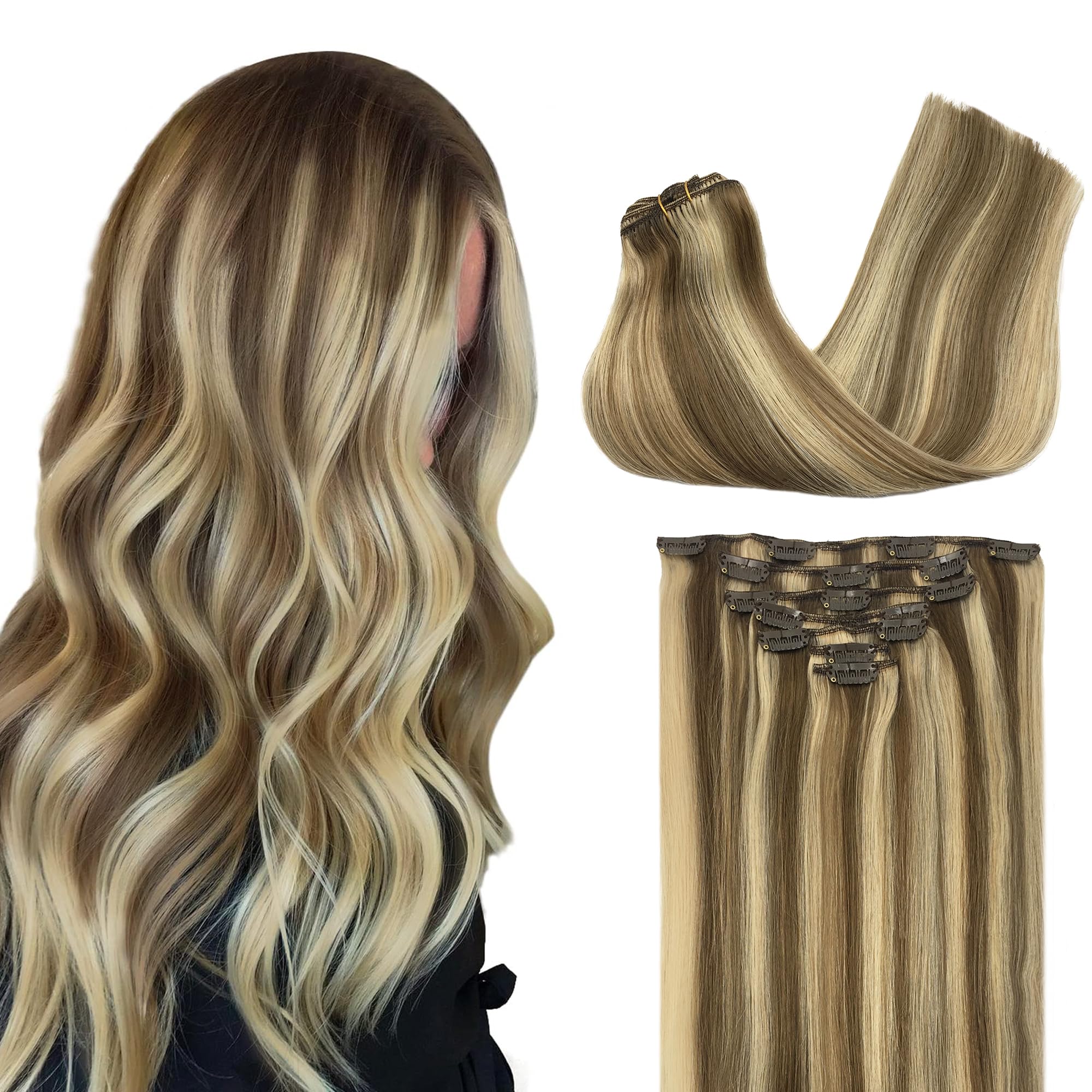 Foto 2 pulgar | Extensiones De Cabello Goo Goo, Cabello Humano Real, 40 Cm, 120 G, 7 Unidades - Venta Internacional.