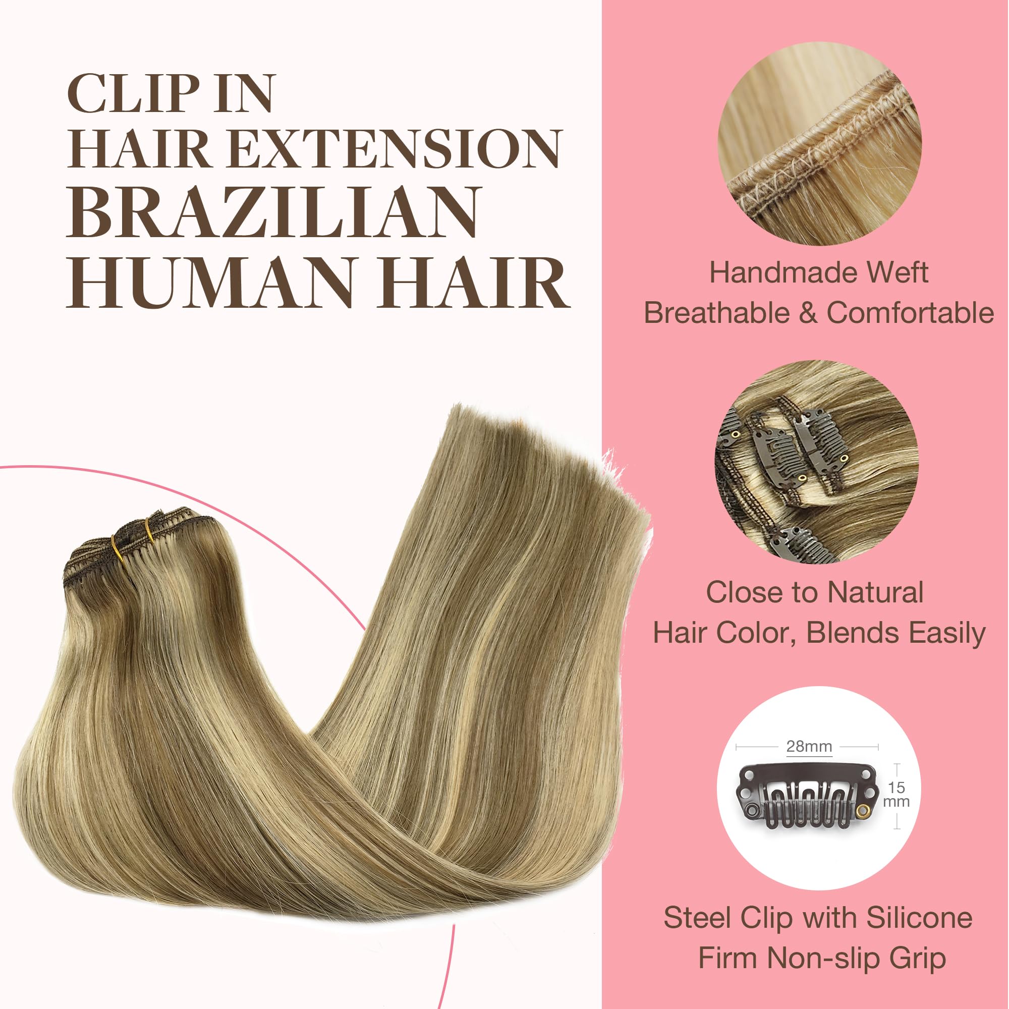 Foto 4 pulgar | Extensiones De Cabello Goo Goo, Cabello Humano Real, 40 Cm, 120 G, 7 Unidades - Venta Internacional.