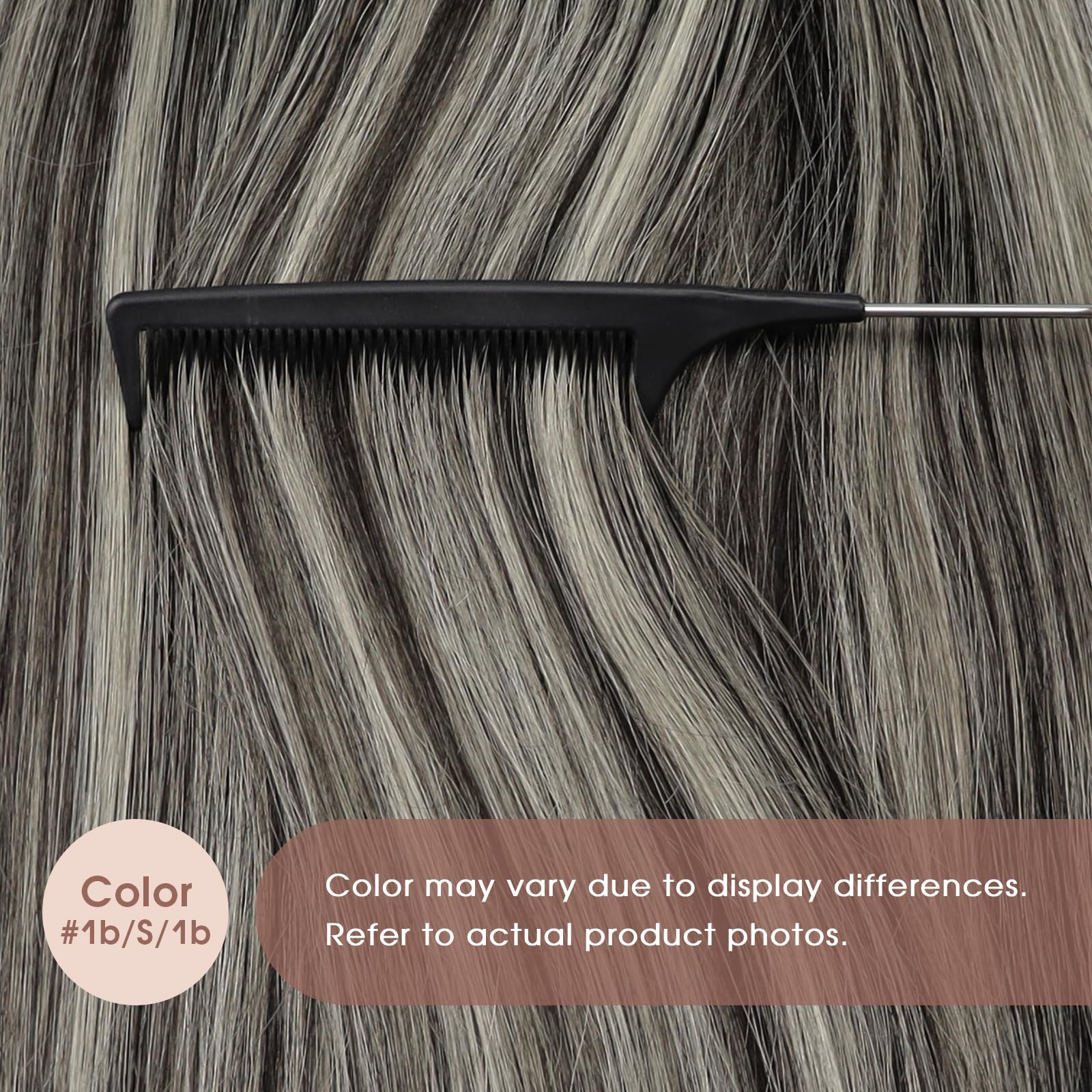 Foto 6 pulgar | Extensiones De Cabello Con Cinta Adhesiva Sunny Hair De Negro Degradado A Gris Plateado - Venta Internacional.