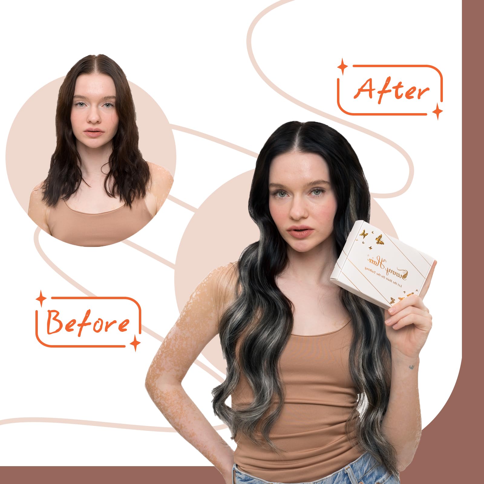 Foto 7 pulgar | Extensiones De Cabello Con Cinta Adhesiva Sunny Hair De Negro Degradado A Gris Plateado - Venta Internacional.