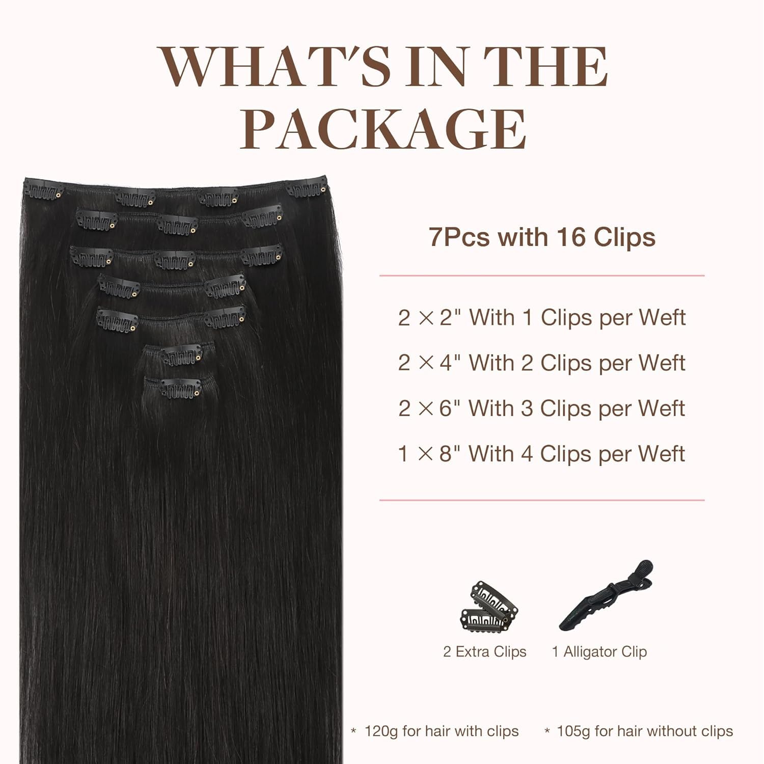 Foto 2 | Extensiones De Cabello Goo Goo, Cabello Humano Real, 14 Pulgadas, 120 G, 7 Unidades - Venta Internacional.