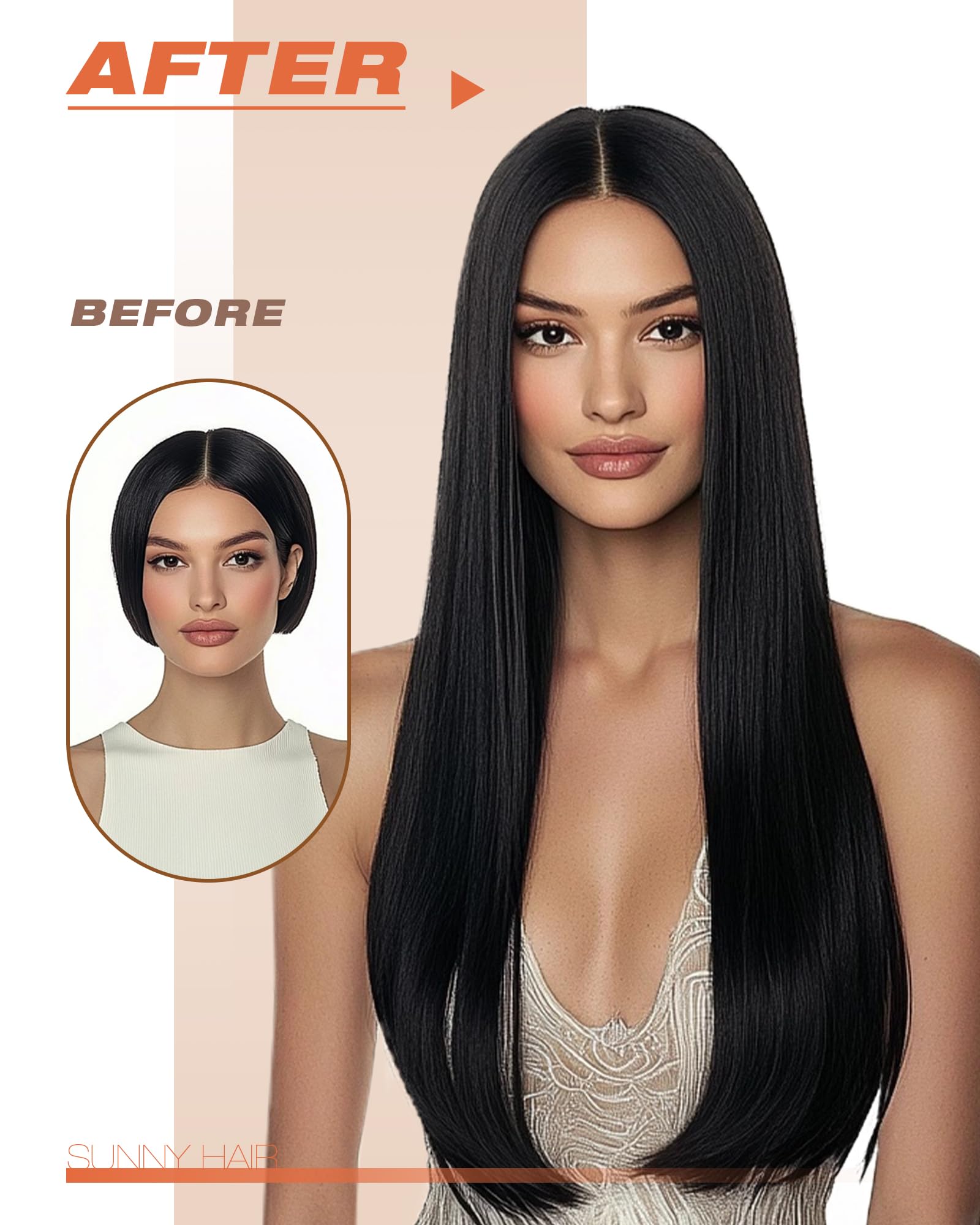 Foto 6 | Extensiones De Cabello Humano Con Cinta Adhesiva Sunny Hair Black, 50 G, 20 Pulgadas - Venta Internacional.
