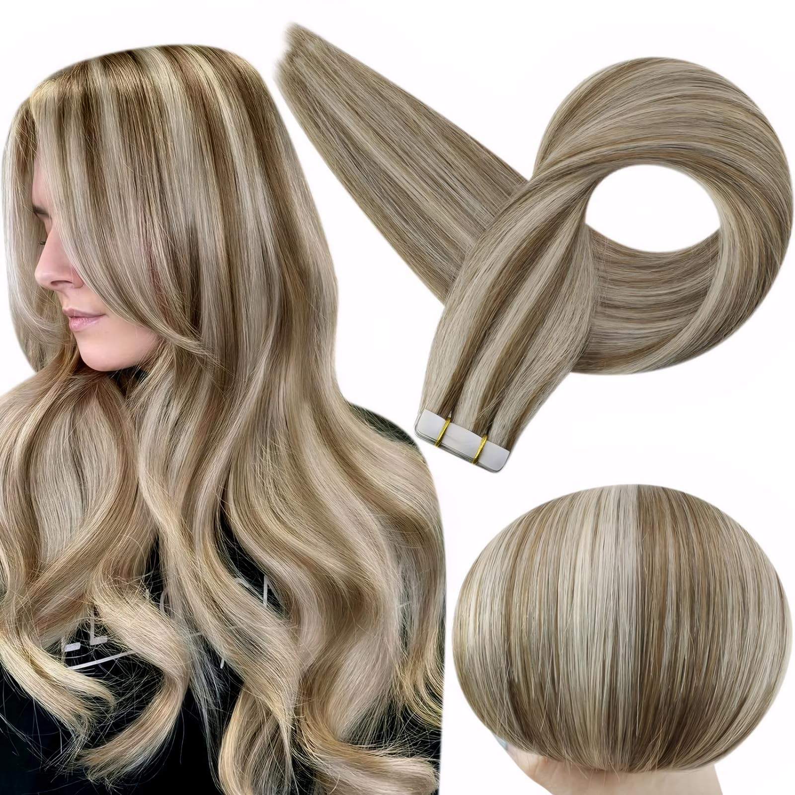 Foto 2 pulgar | Extension De Pelo Full Shine Con Cinta Adhesiva Sobre Cabello Humano Remy De 40 Cm - Venta Internacional.
