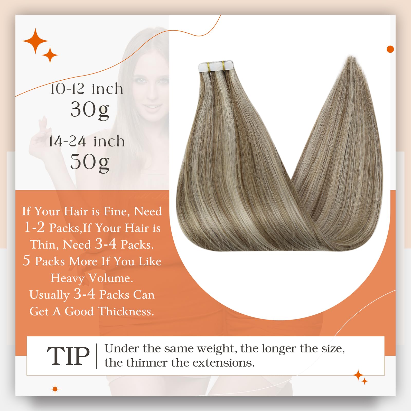 Foto 5 pulgar | Extension De Pelo Full Shine Con Cinta Adhesiva Sobre Cabello Humano Remy De 40 Cm - Venta Internacional.