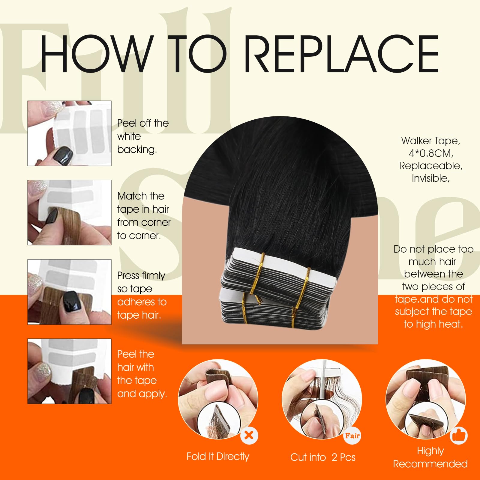 Foto 7 pulgar | Extensiones De Cabello Full Shine Tape En Cabello Humano, 35 Cm, 50 G - Venta Internacional.