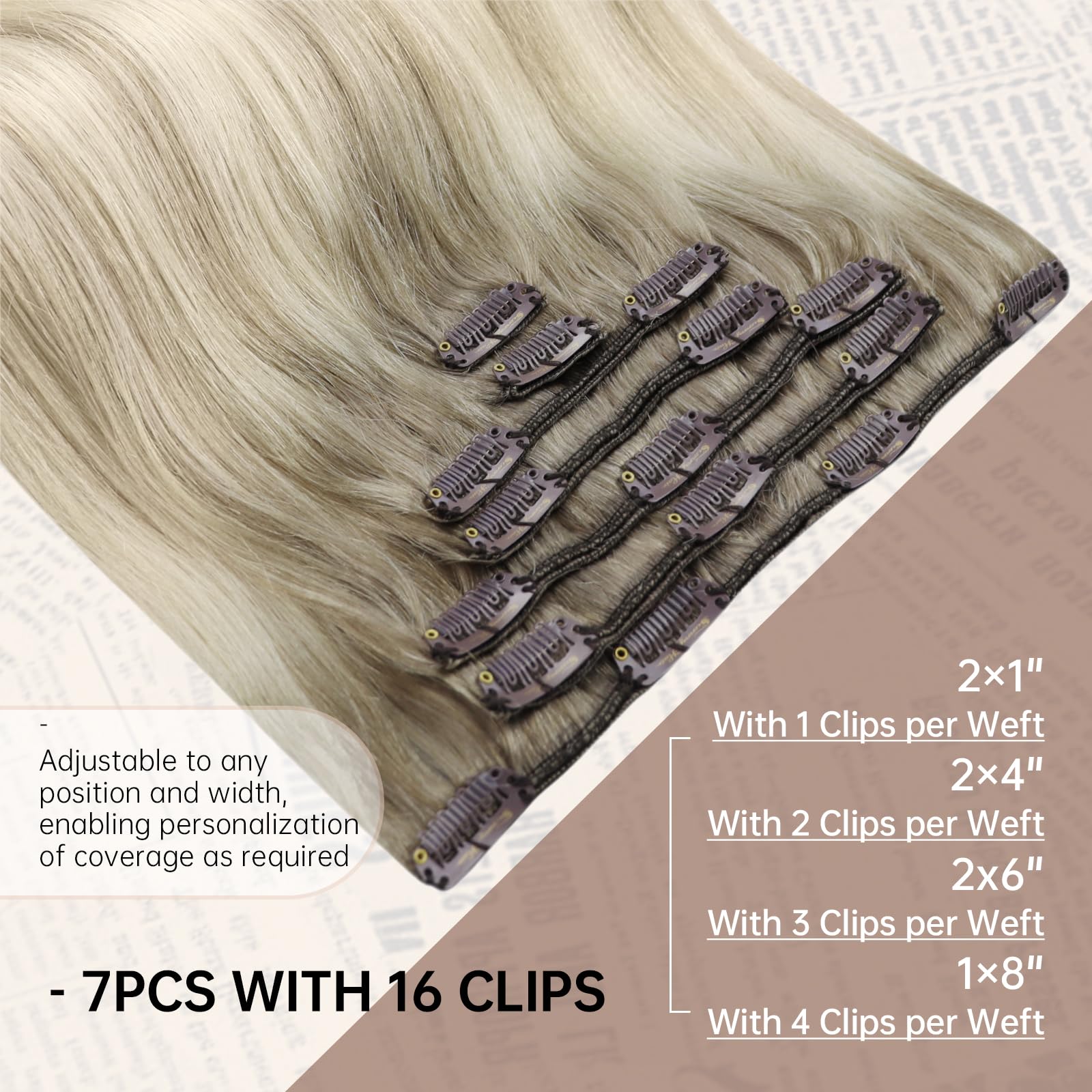 Foto 4 pulgar | Extensiones De Cabello Liso Con Clip, Cabello Humano Liso, 40 Cm - Venta Internacional.