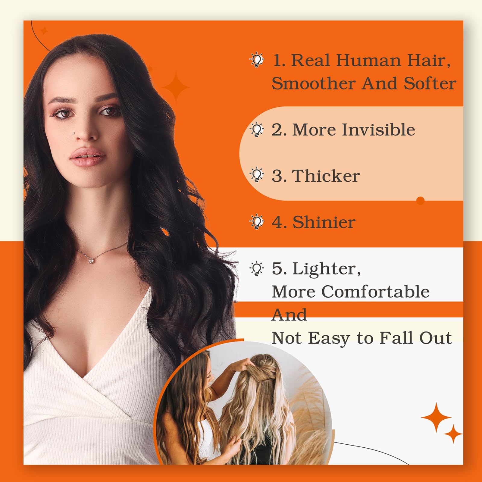 Foto 8 pulgar | Extensiones De Cabello Humano Remy, Color Negro Brillante, 26 Cm - Venta Internacional.