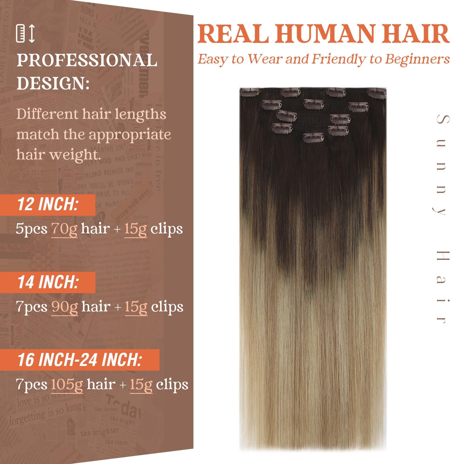 Foto 2 | Extensiones De Cabello Sunny Hair Straight Remy Human Hair - Venta Internacional.