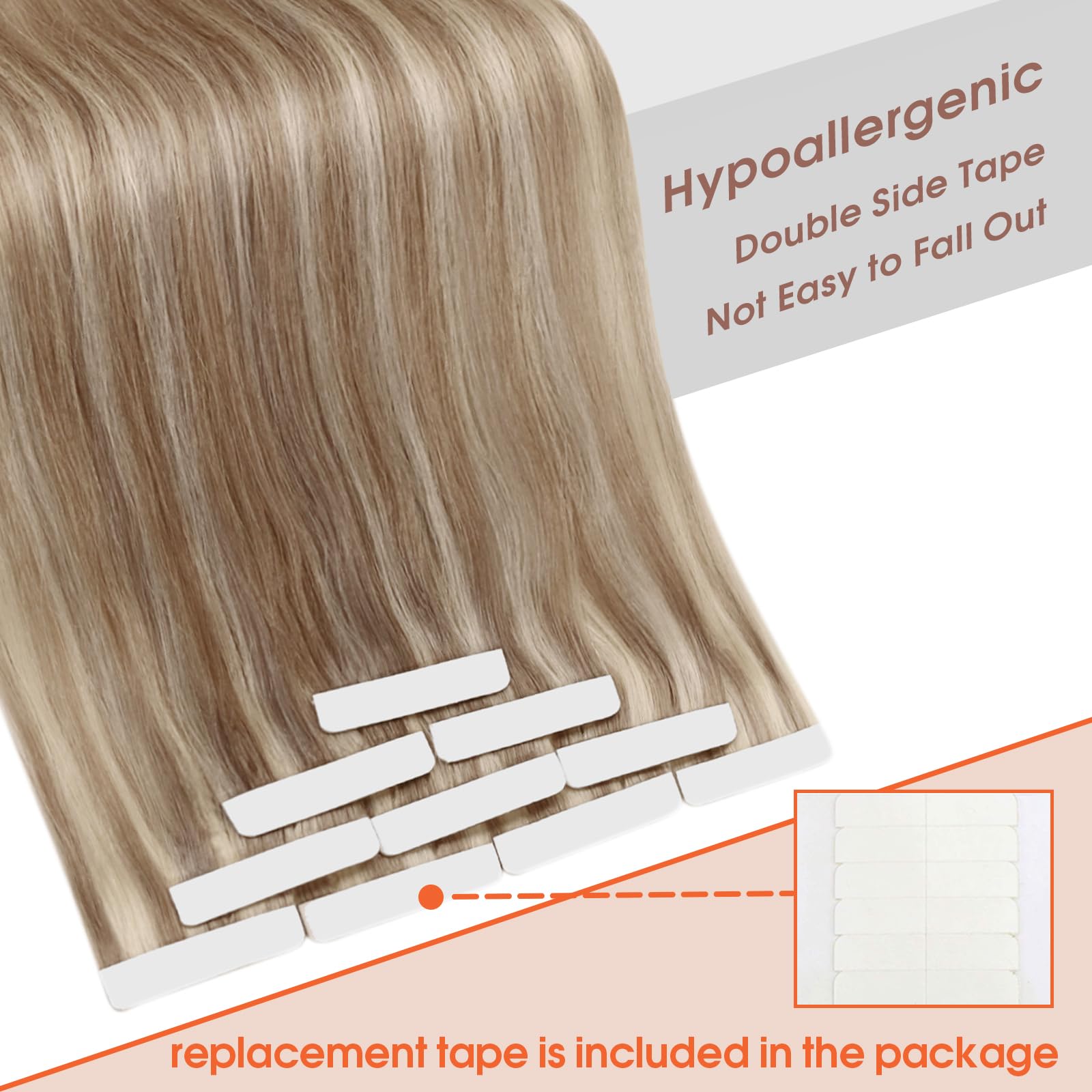Foto 5 pulgar | Extensiones De Cabello Sunny Hair Con Cinta Adhesiva En Cabello Humano, 60 Cm, Rubio Ceniza - Venta Internacional.