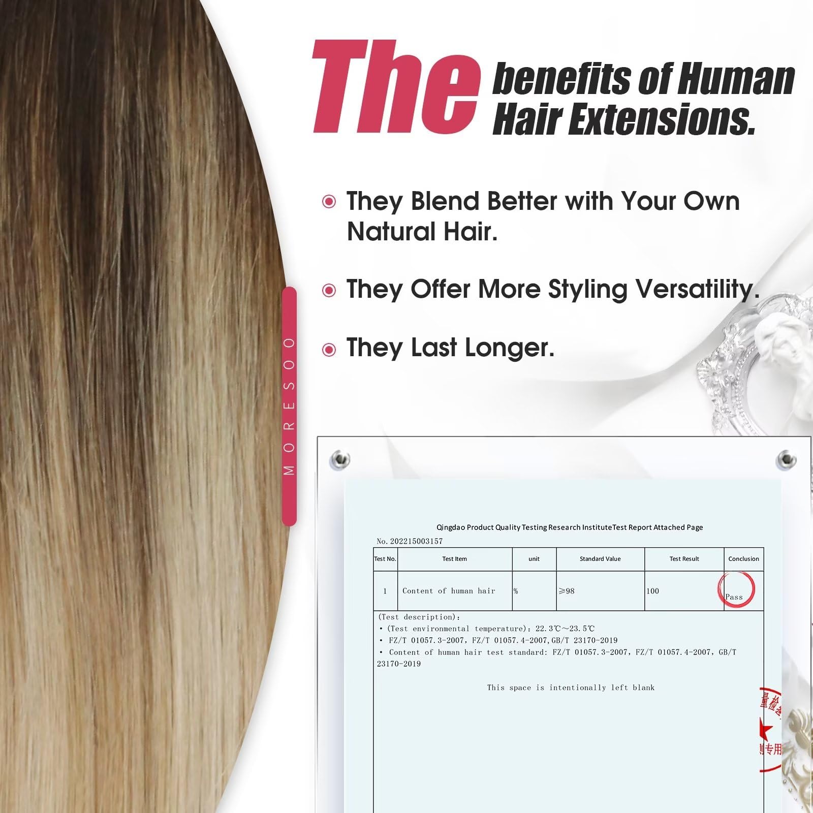 Foto 4 pulgar | Extensiones De Cabello Con Cinta Adhesiva Moresoo Balayage De Marrón A Caramelo - Venta Internacional.