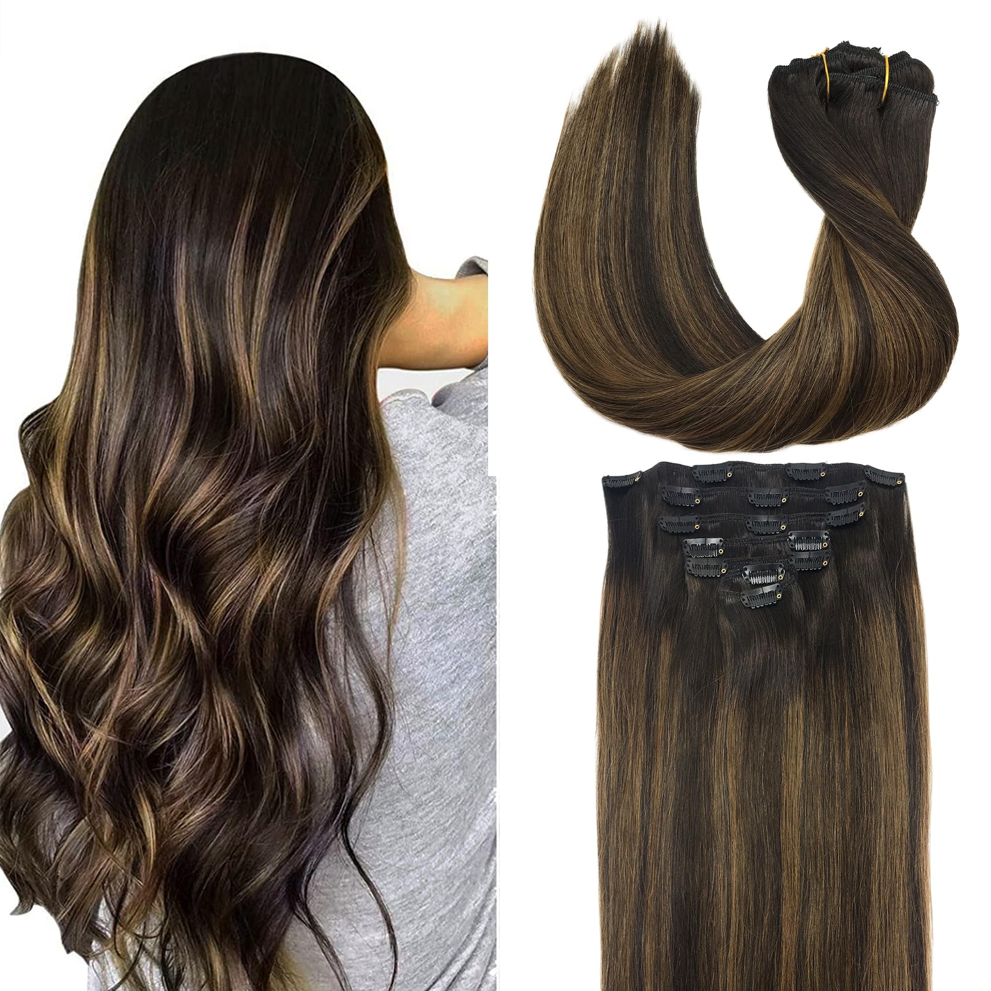 Foto 1 | Extensiones De Pelo Con Clip Goo Goo, Cabello Humano Real, 14 Pulgadas, 120 G - Venta Internacional.