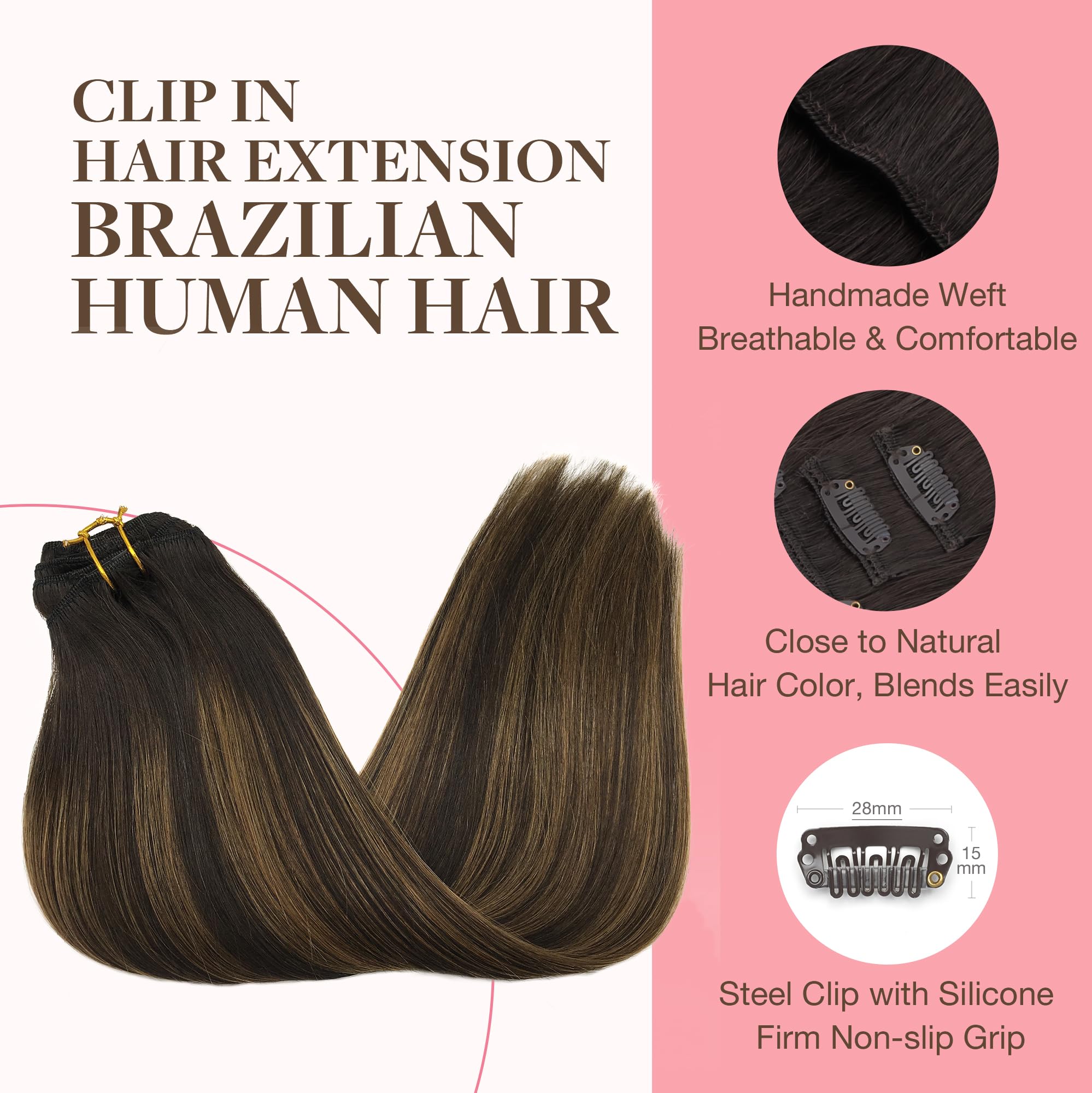 Foto 3 | Extensiones De Pelo Con Clip Goo Goo, Cabello Humano Real, 14 Pulgadas, 120 G - Venta Internacional.