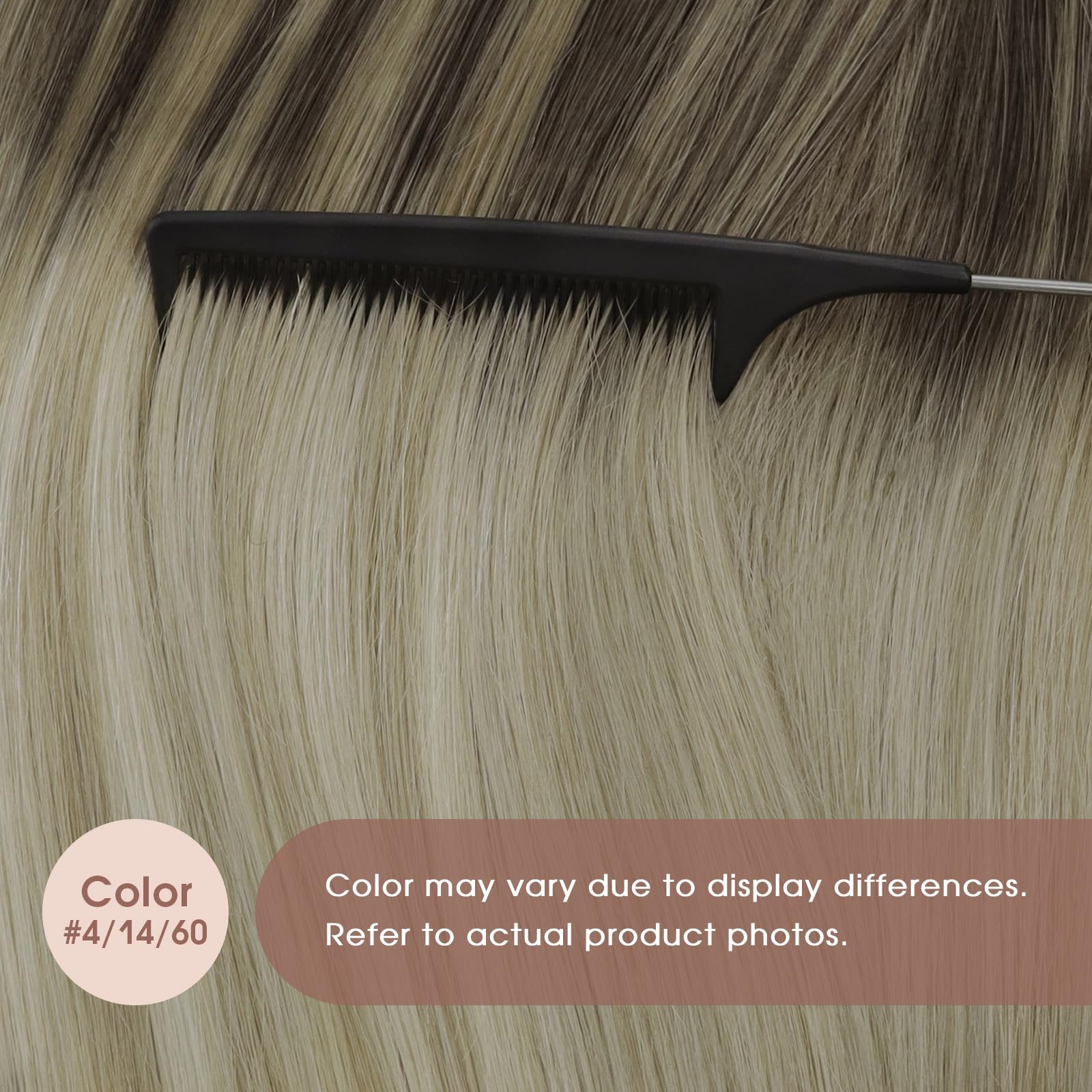 Foto 6 pulgar | Extensiones De Cabello Humano Con Cinta Adhesiva Sunny Hair Ombre Castaño Oscuro-rubio - Venta Internacional.