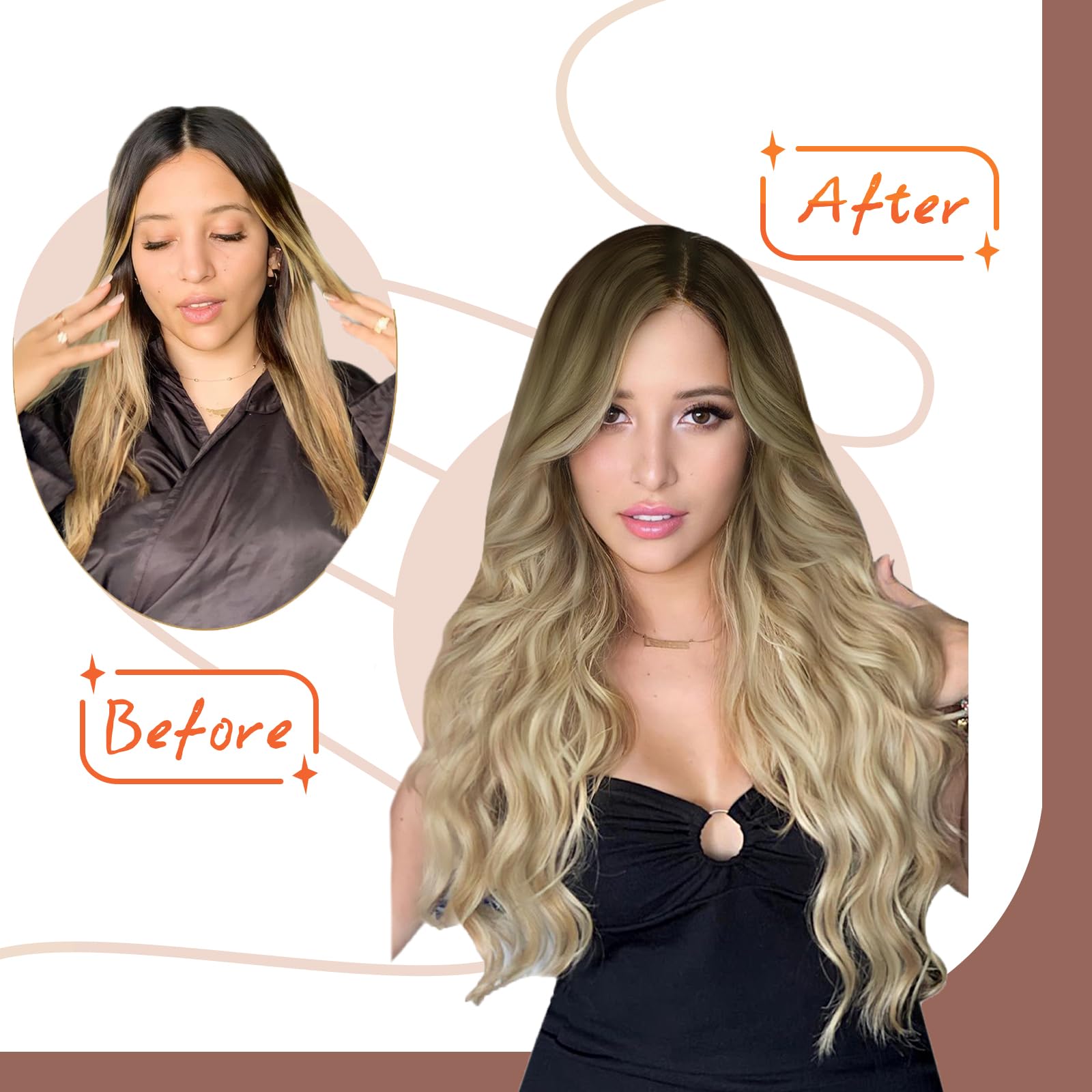 Foto 7 pulgar | Extensiones De Cabello Humano Con Cinta Adhesiva Sunny Hair Ombre Castaño Oscuro-rubio - Venta Internacional.
