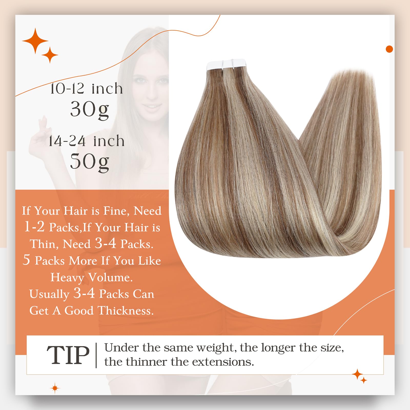 Foto 4 pulgar | Extensiones De Cabello Con Cinta Adhesiva Full Shine, 22 Cm, Marrón Dorado Y Rubio - Venta Internacional.