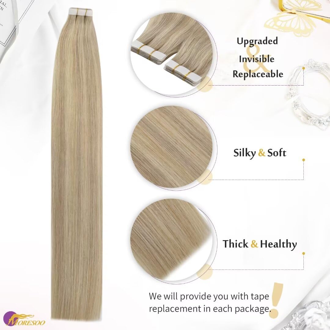 Foto 3 pulgar | Extensiones De Cabello Moresoo Con Cinta Adhesiva, 18 Cm, 25 G, Cabello Humano Remy - Venta Internacional.