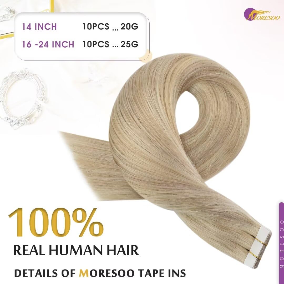 Foto 4 pulgar | Extensiones De Cabello Moresoo Con Cinta Adhesiva, 18 Cm, 25 G, Cabello Humano Remy - Venta Internacional.